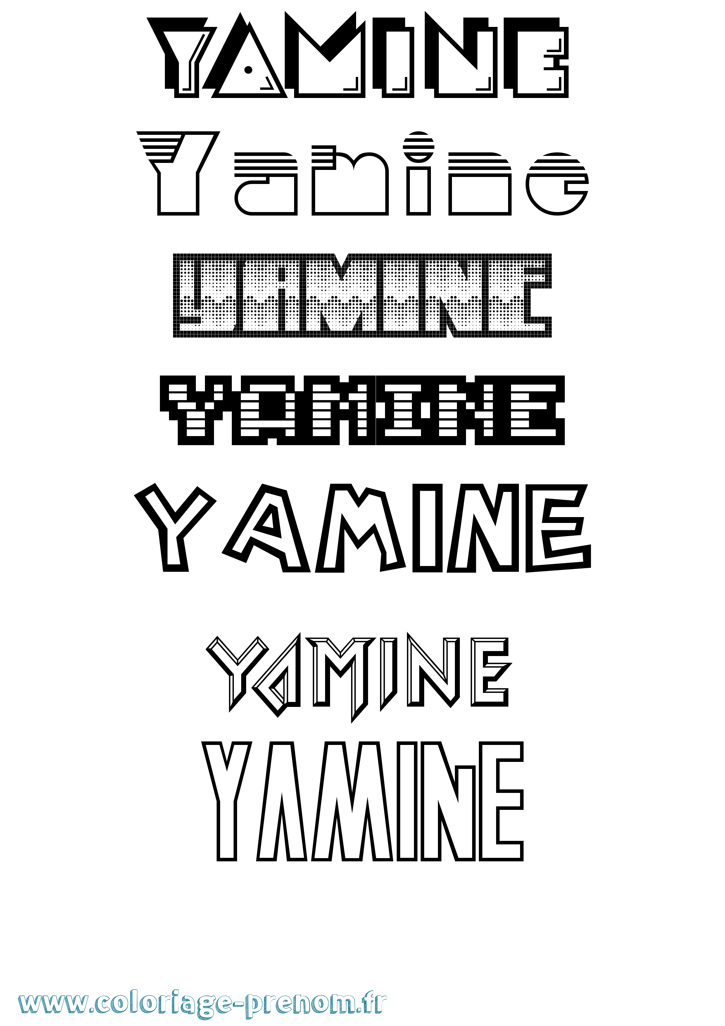 Coloriage Yamine Jeux Vidéos Coloriage prénom Yamine Jeux Vidéos