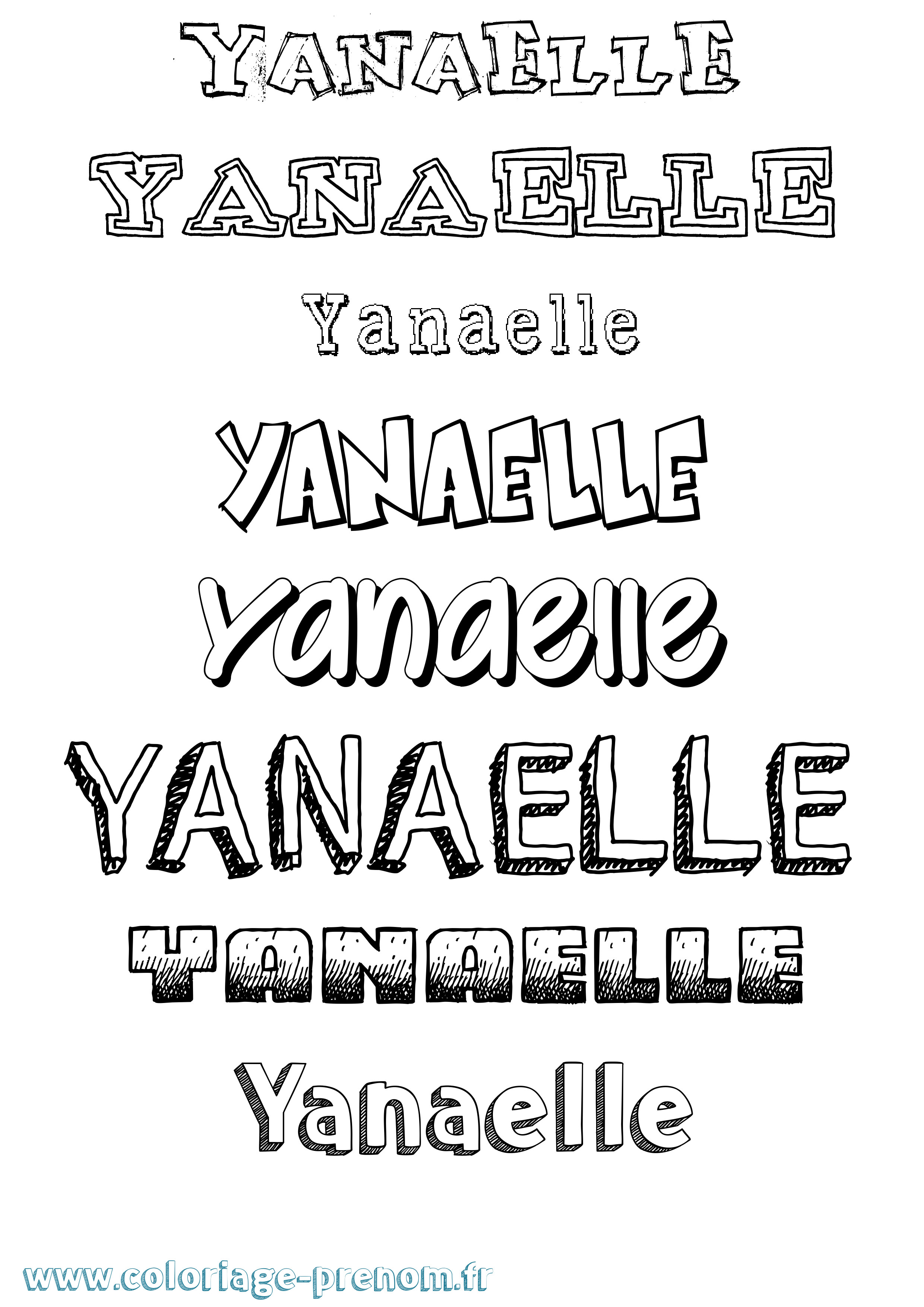 Coloriage Yanaelle Dessiné Coloriage prénom Yanaelle Dessiné
