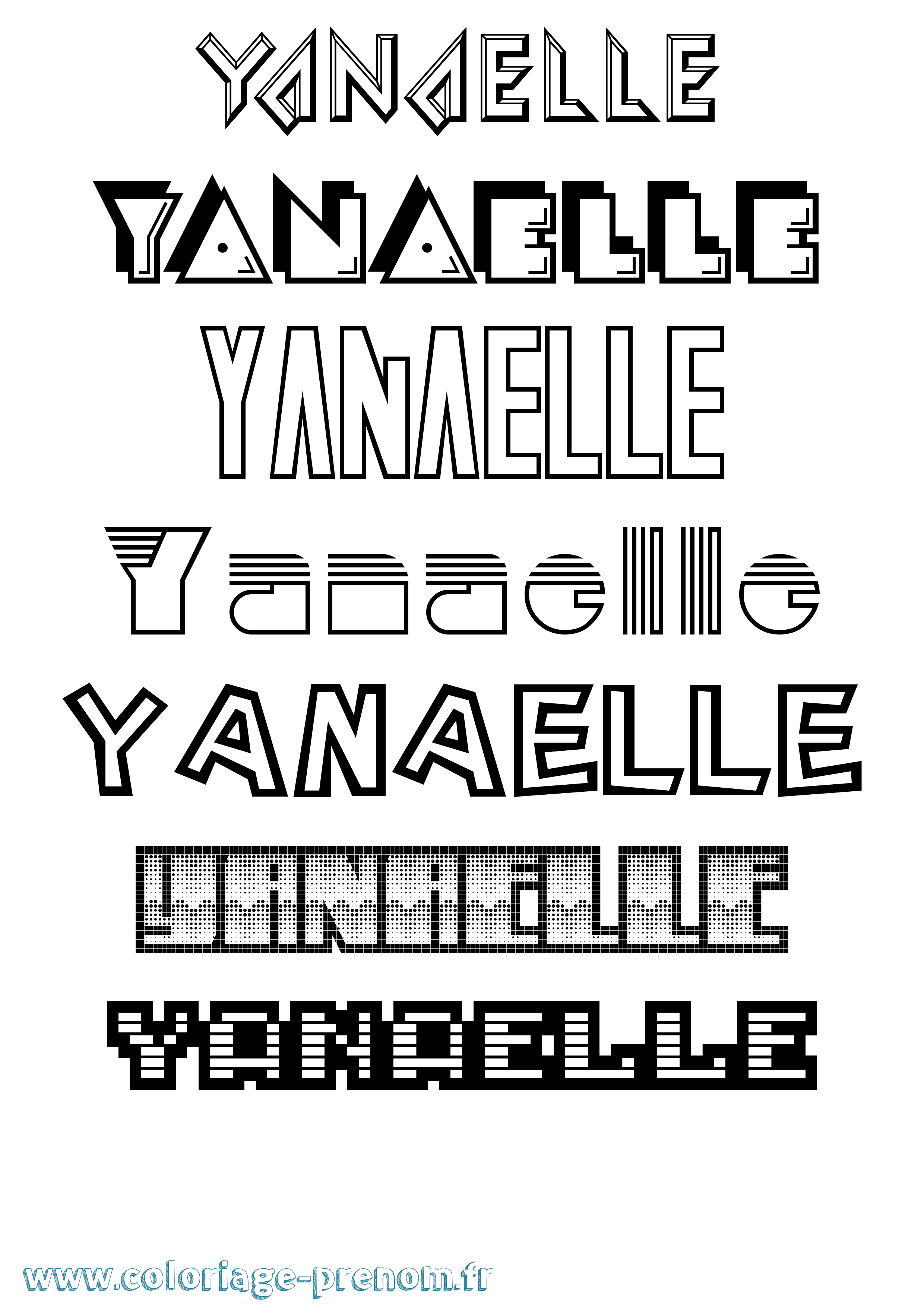 Coloriage Yanaelle Jeux Vidéos Coloriage prénom Yanaelle Jeux Vidéos