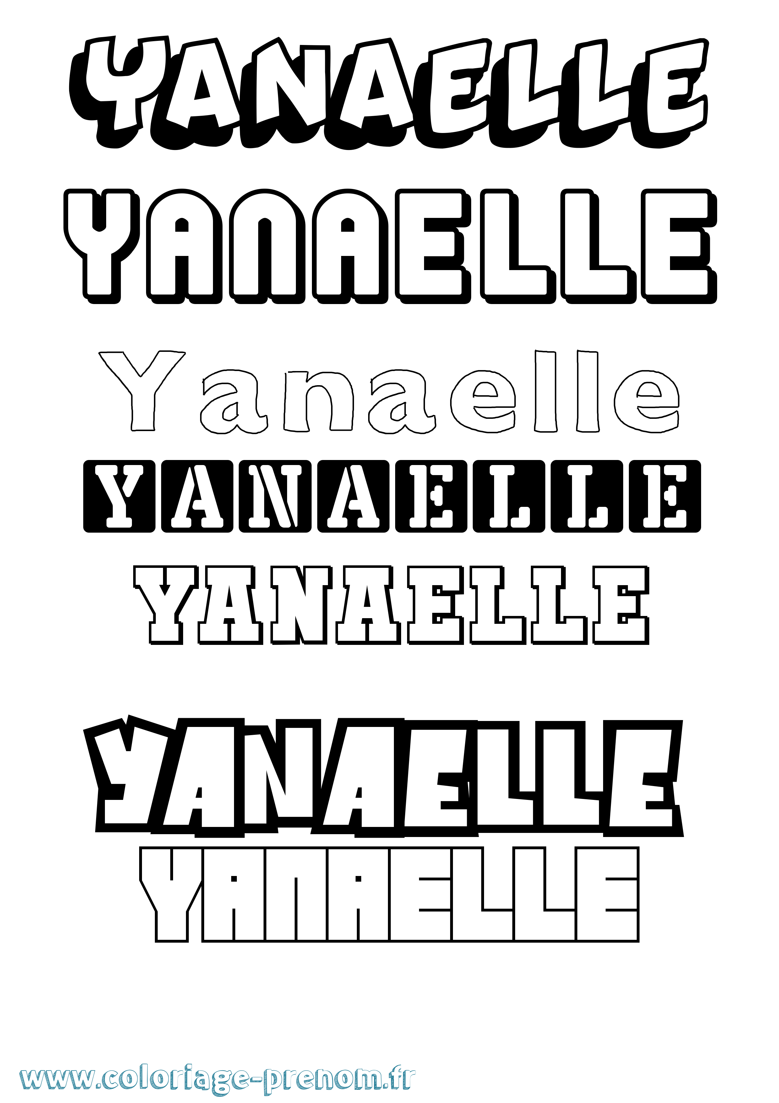 Coloriage Yanaelle Simple Coloriage prénom Yanaelle Simple