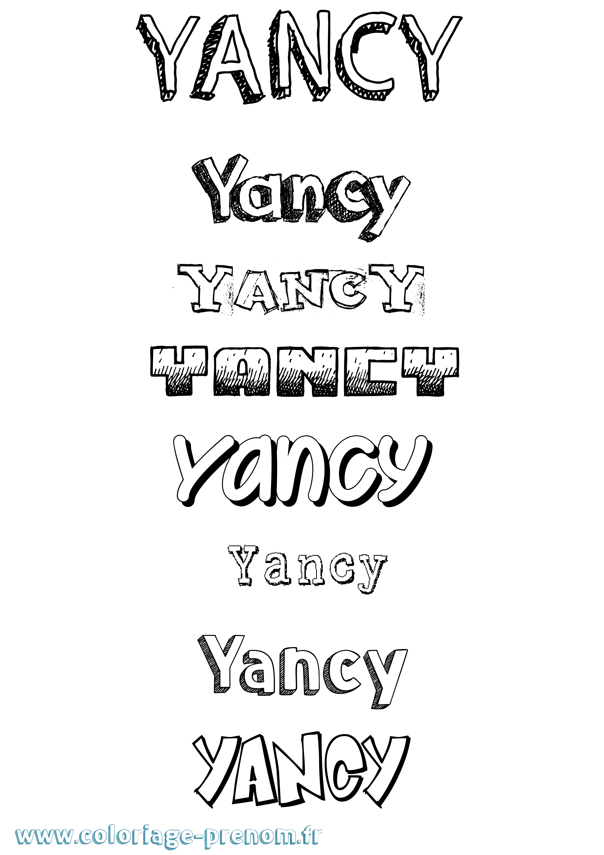 Coloriage Yancy Dessiné Coloriage prénom Yancy Dessiné