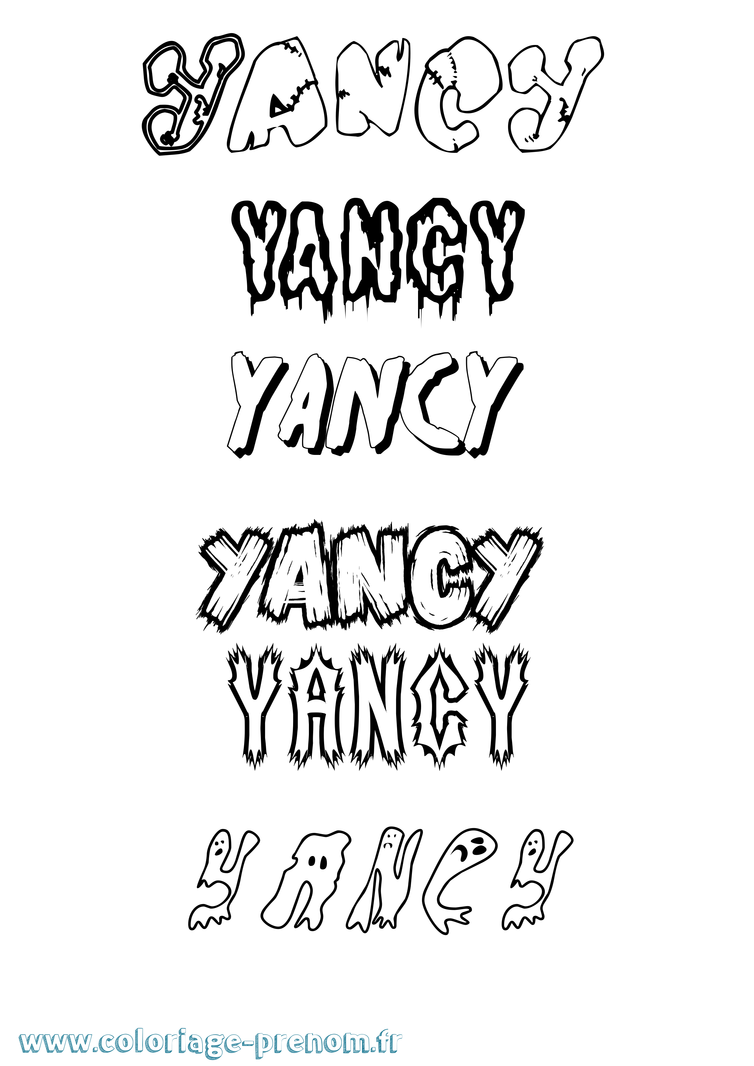 Coloriage Yancy Frisson Coloriage prénom Yancy Frisson