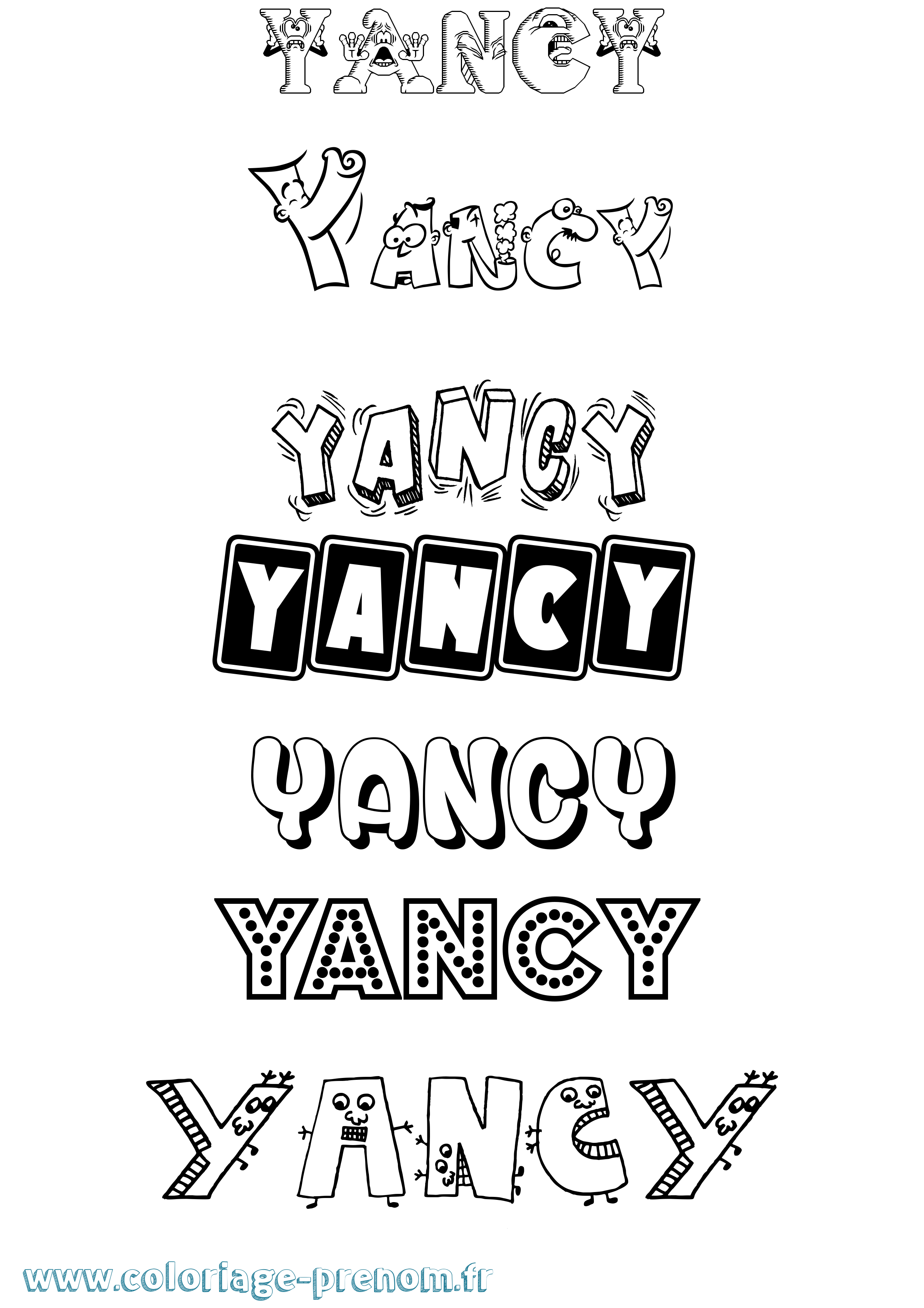 Coloriage Yancy Fun Coloriage prénom Yancy Fun