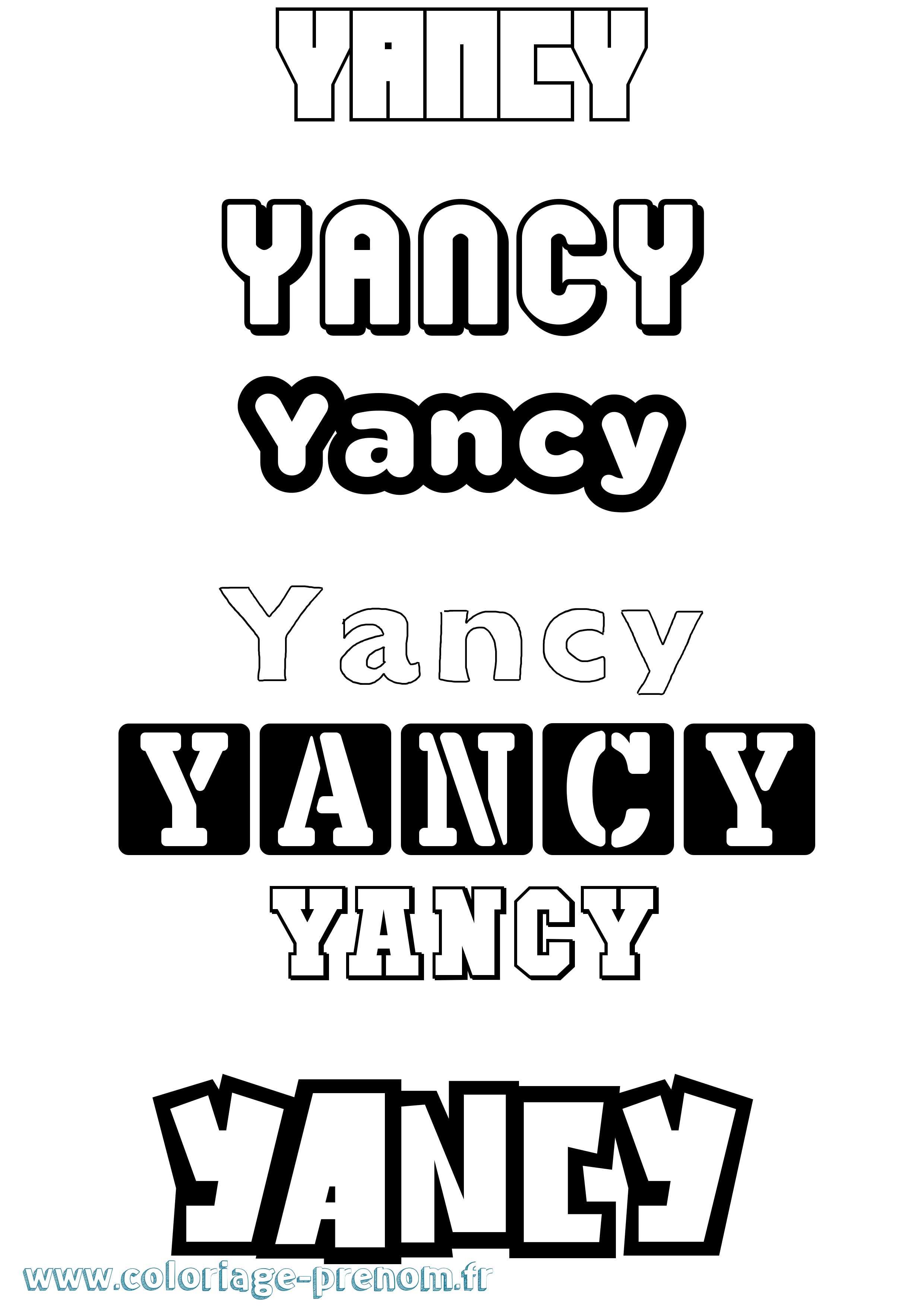 Coloriage Yancy Simple Coloriage prénom Yancy Simple