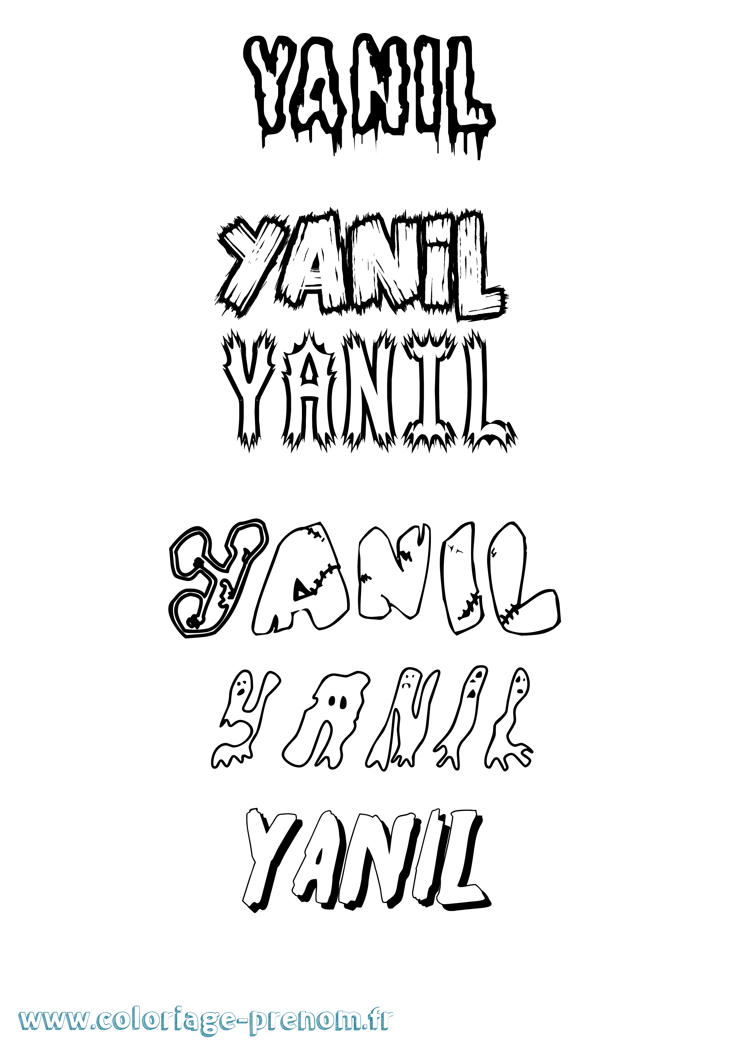 Coloriage Yanil Frisson Coloriage prénom Yanil Frisson