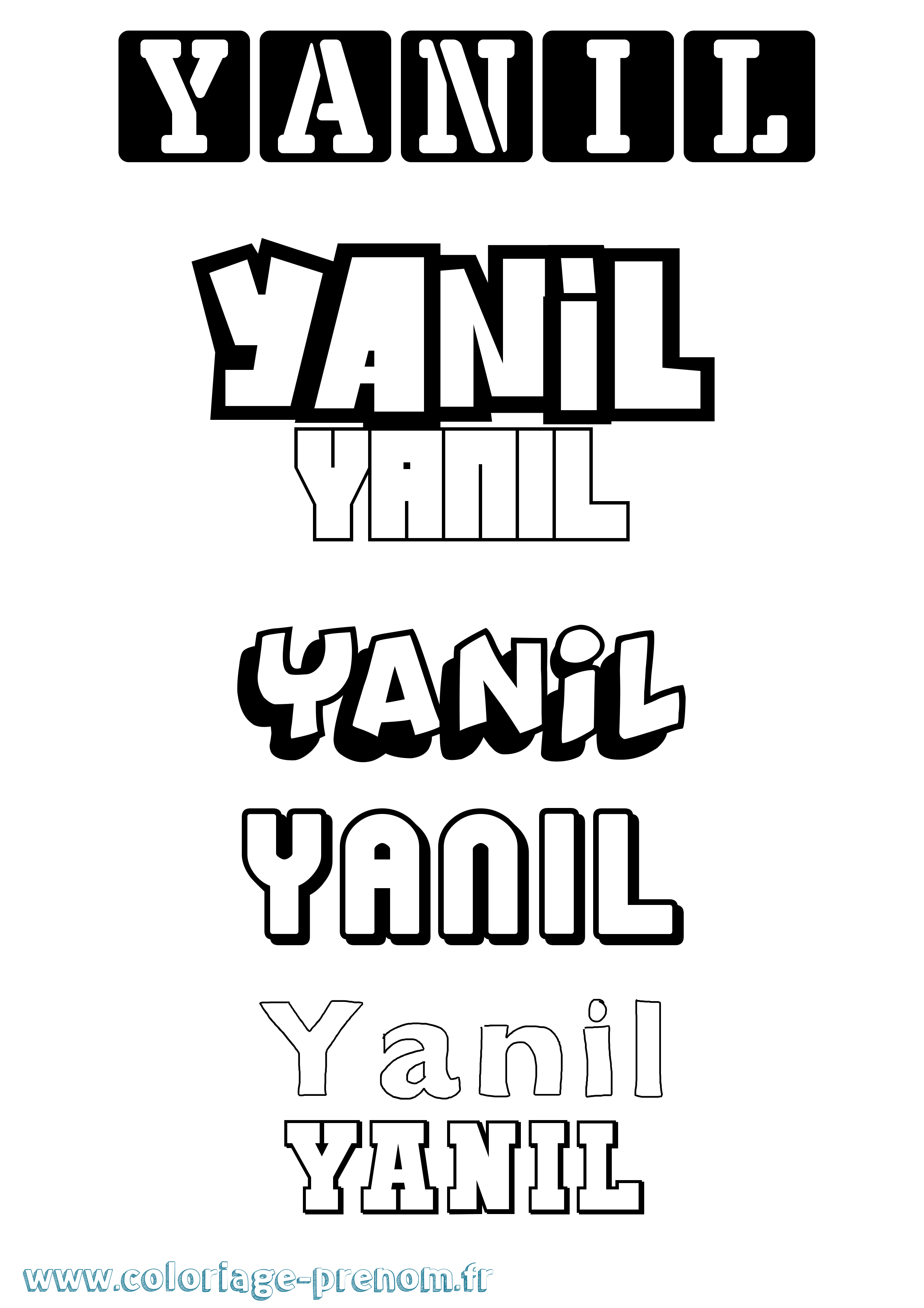 Coloriage Yanil Simple Coloriage prénom Yanil Simple