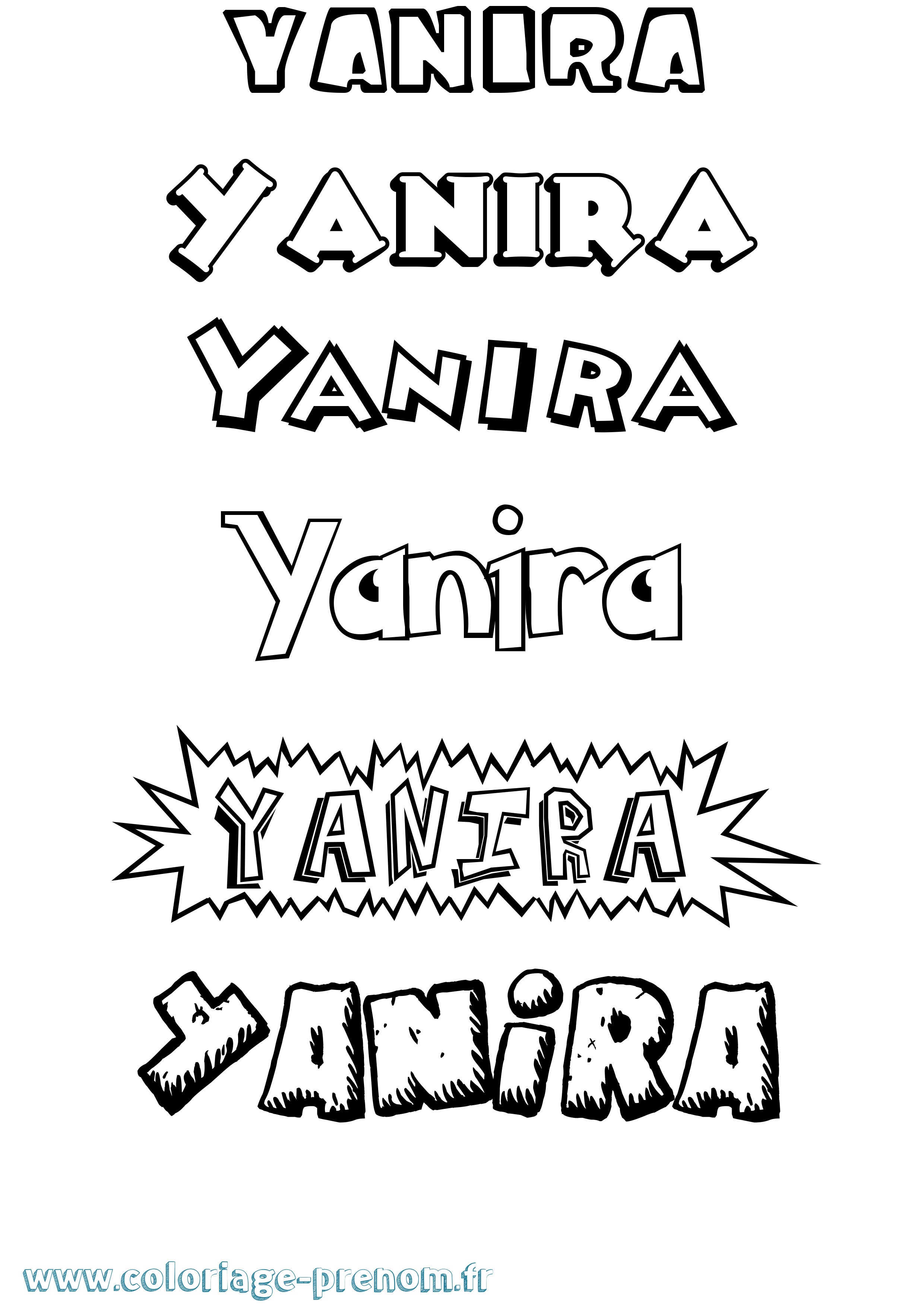Coloriage Yanira Dessin Animé Coloriage prénom Yanira Dessin Animé