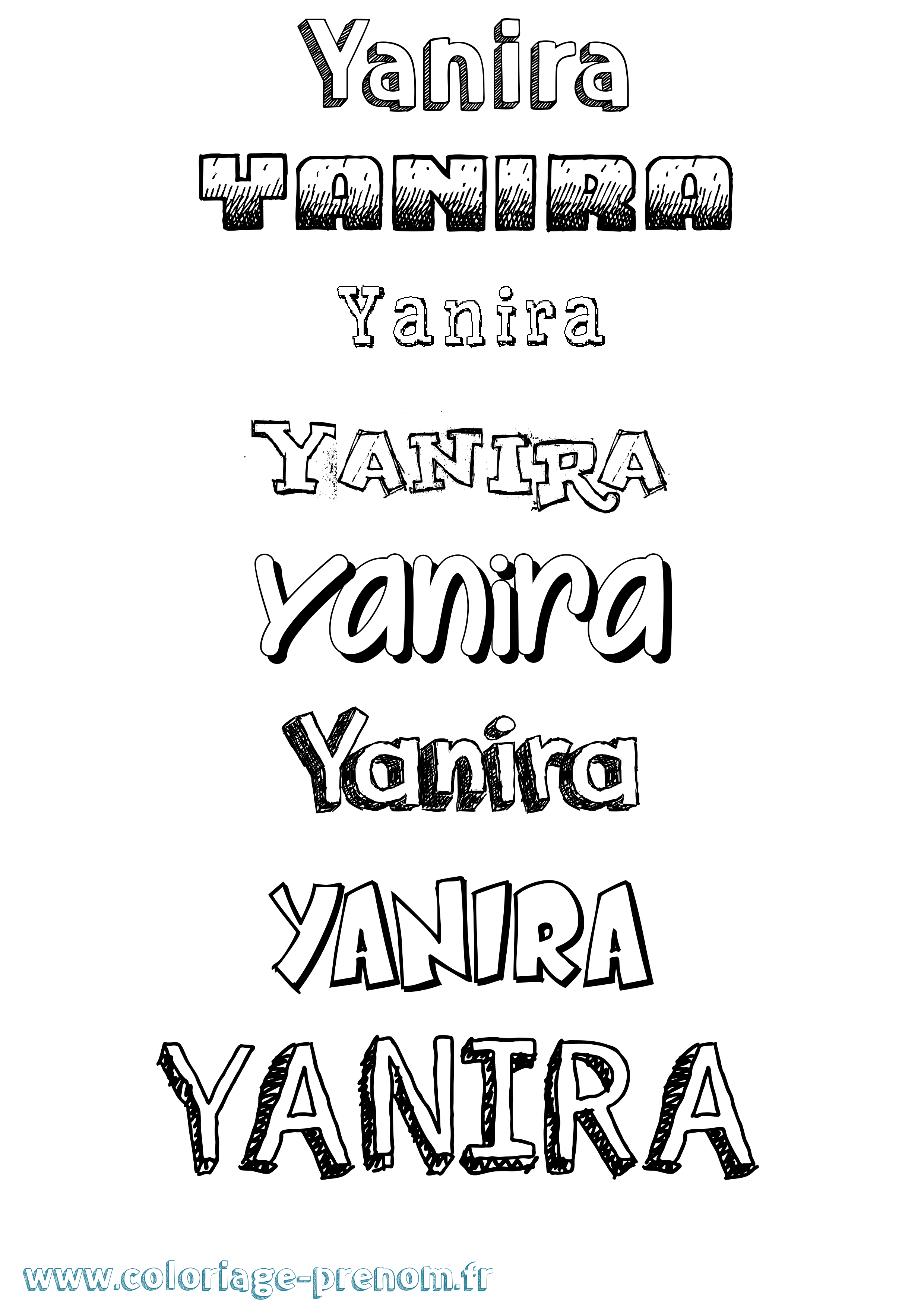 Coloriage Yanira Dessiné Coloriage prénom Yanira Dessiné