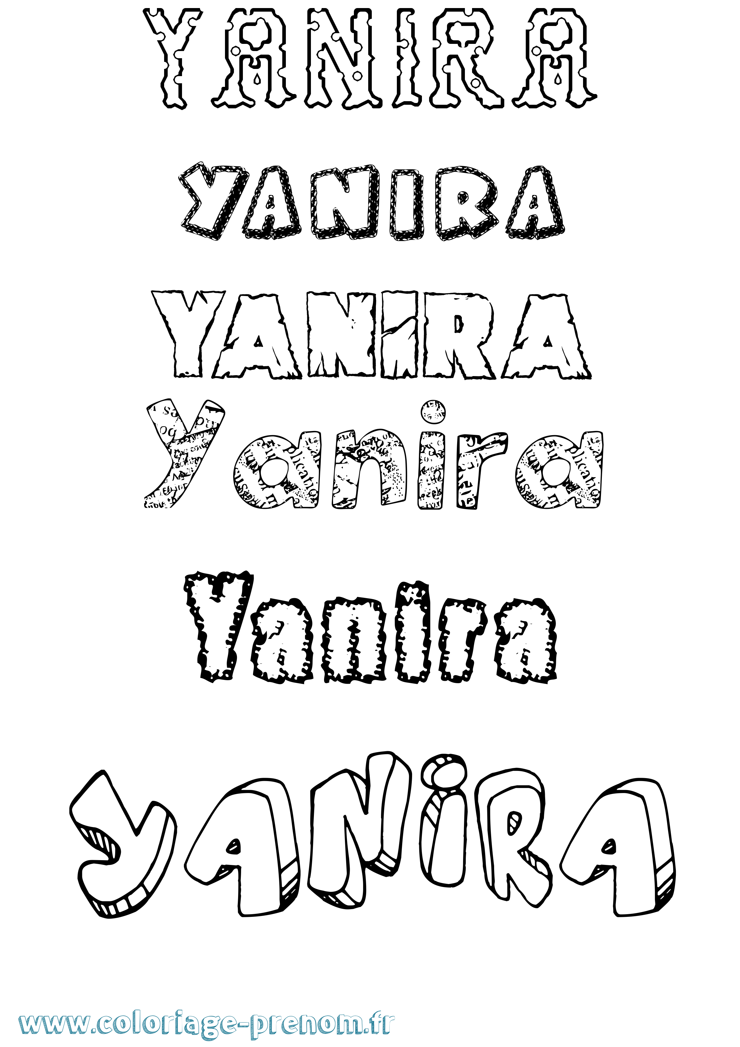 Coloriage Yanira Destructuré Coloriage prénom Yanira Destructuré