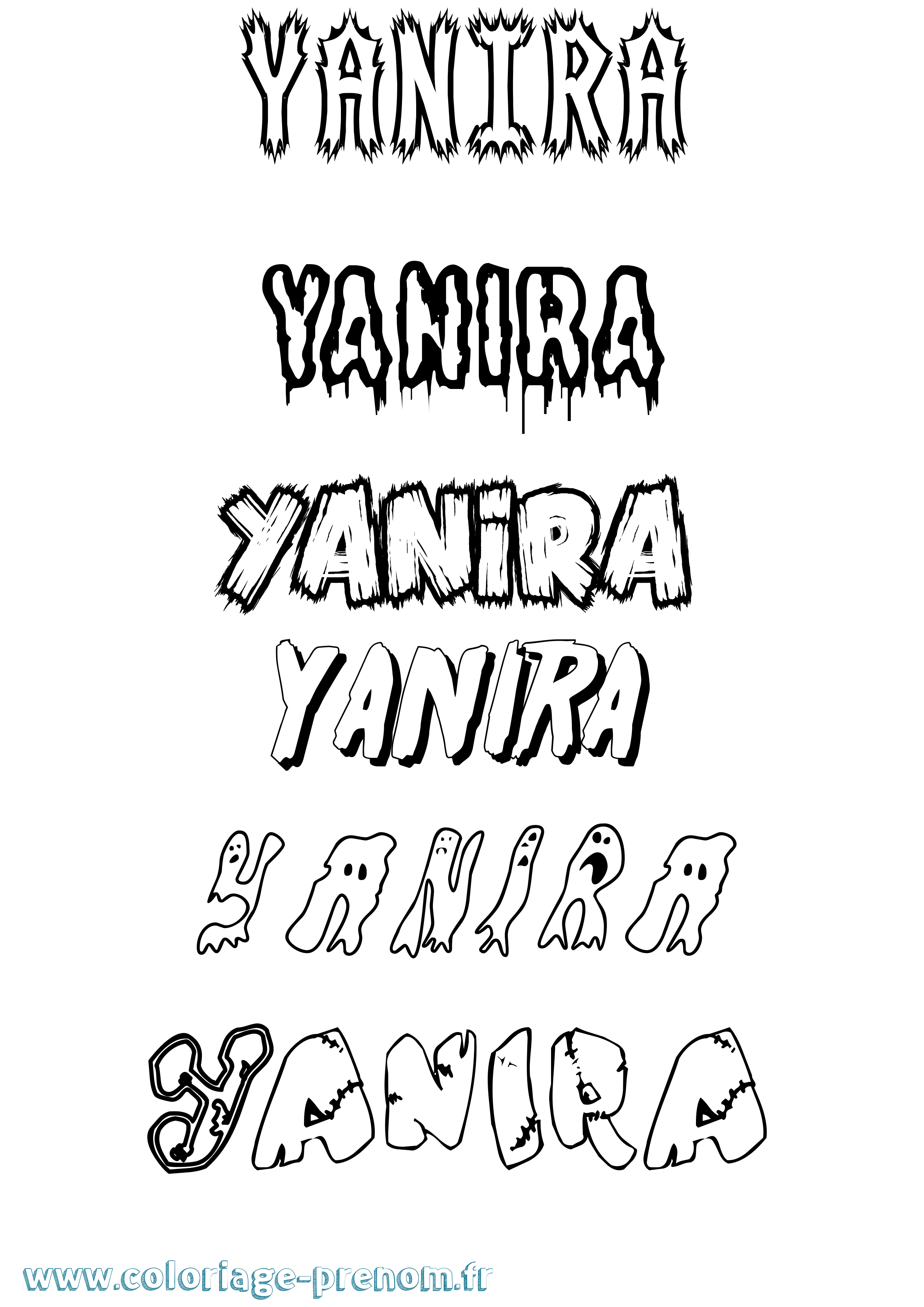Coloriage Yanira Frisson Coloriage prénom Yanira Frisson
