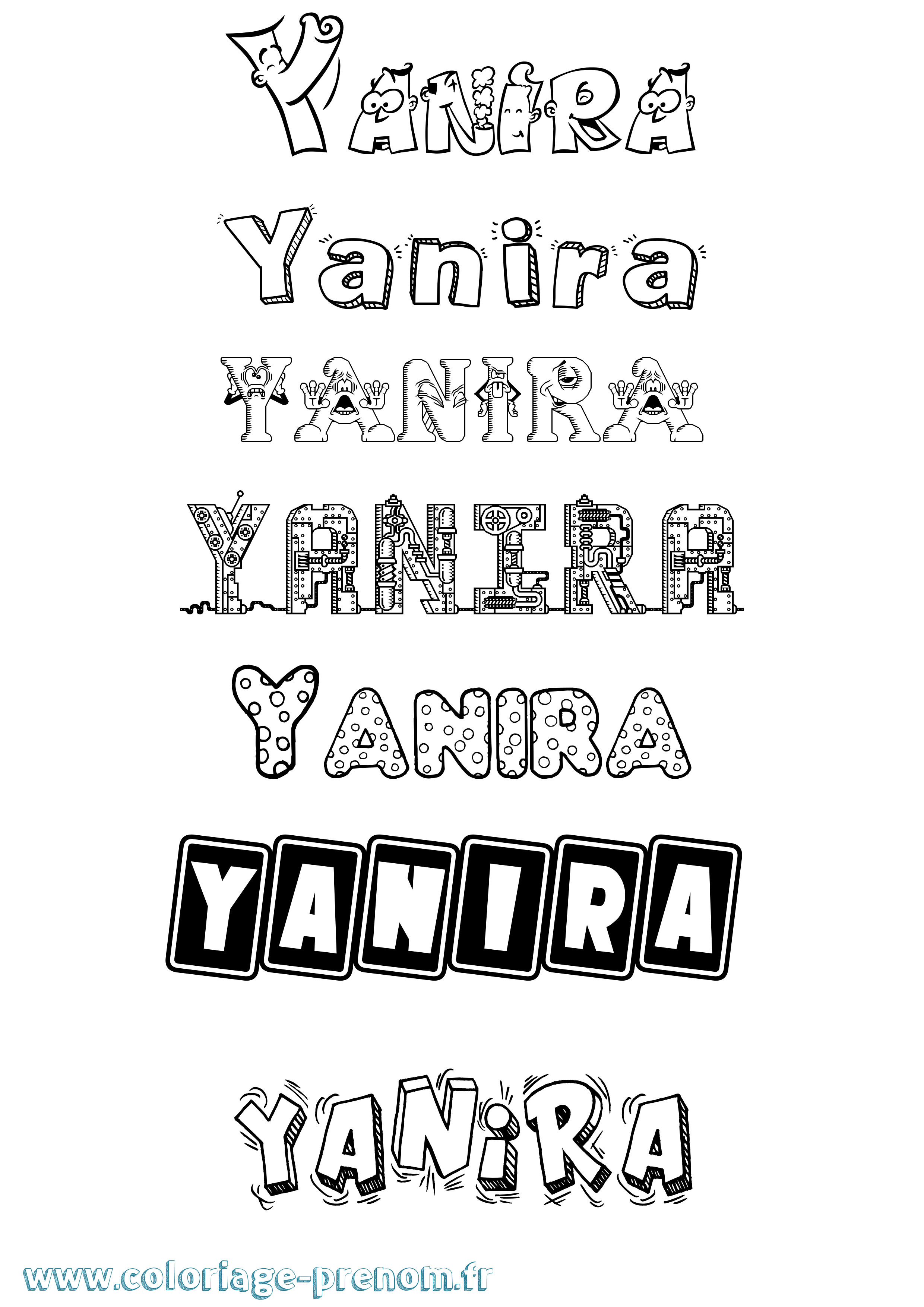 Coloriage Yanira Fun Coloriage prénom Yanira Fun
