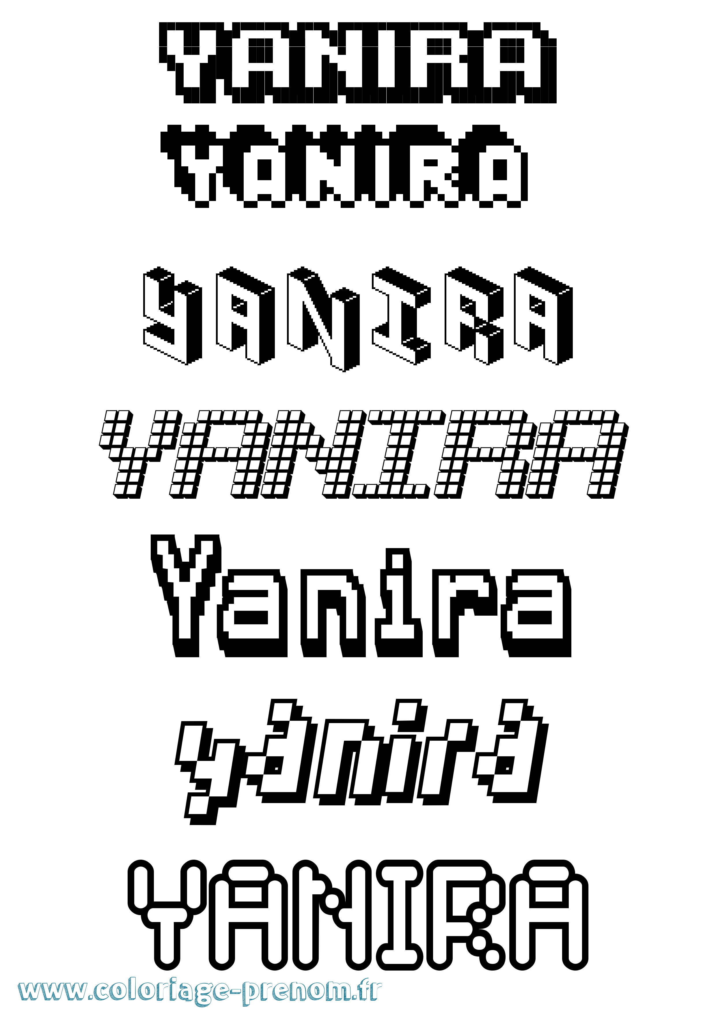 Coloriage Yanira Pixel Coloriage prénom Yanira Pixel