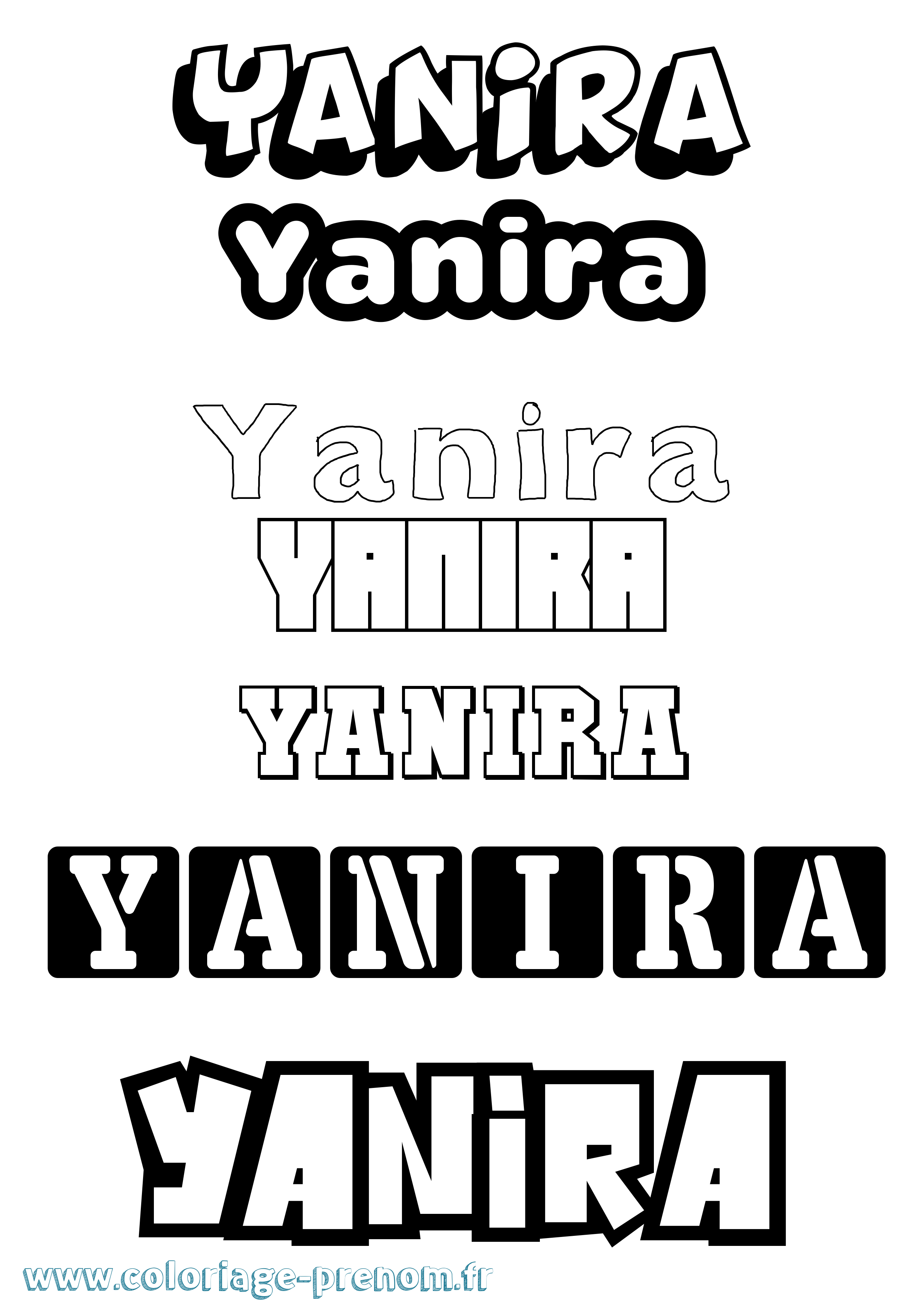 Coloriage Yanira Simple Coloriage prénom Yanira Simple