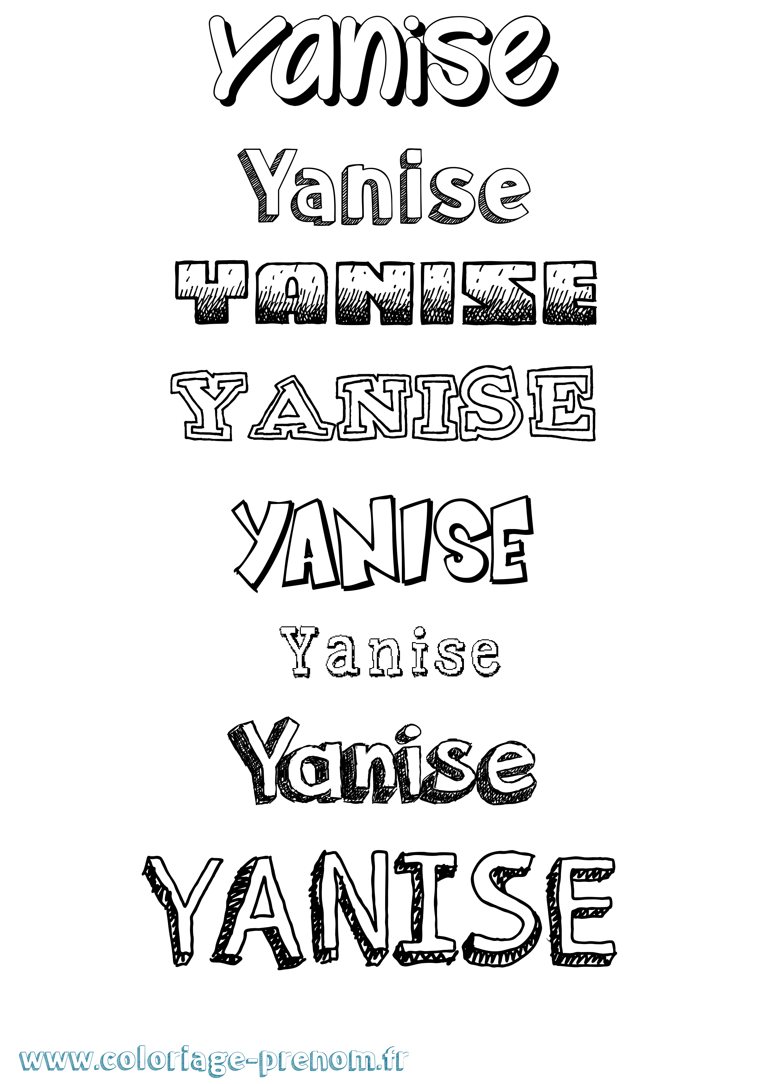 Coloriage Yanise Dessiné Coloriage prénom Yanise Dessiné