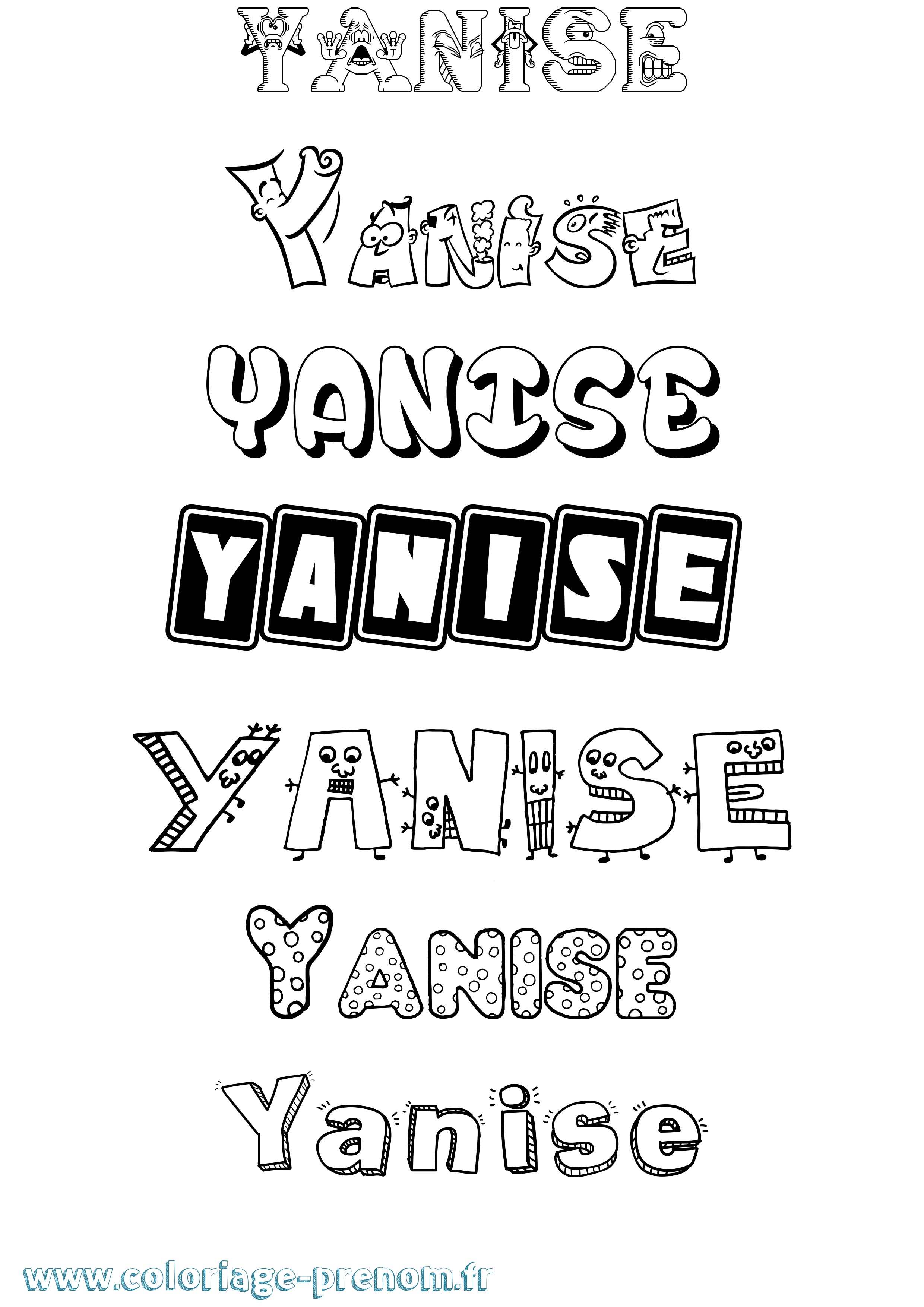 Coloriage Yanise Fun Coloriage prénom Yanise Fun
