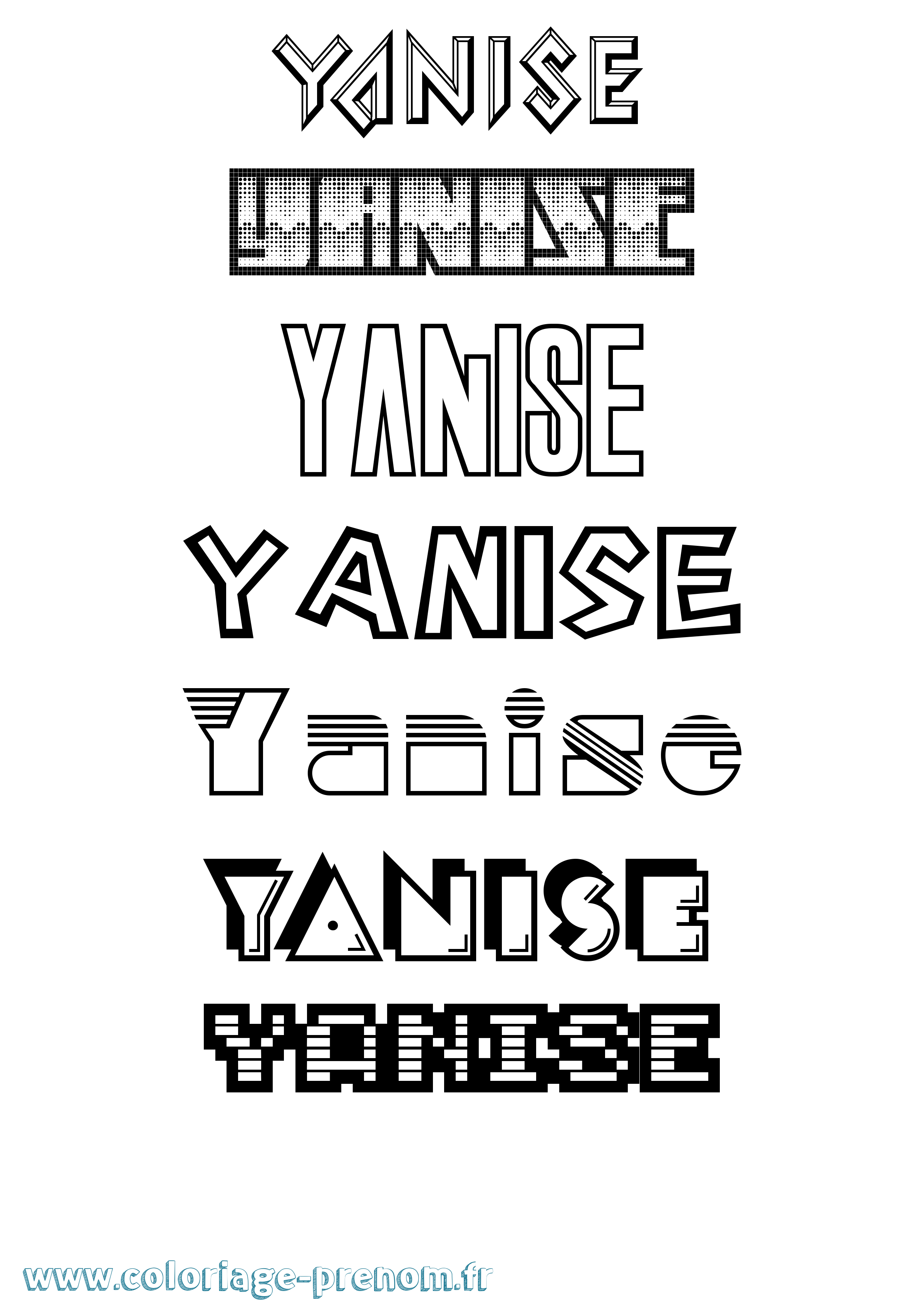 Coloriage Yanise Jeux Vidéos Coloriage prénom Yanise Jeux Vidéos