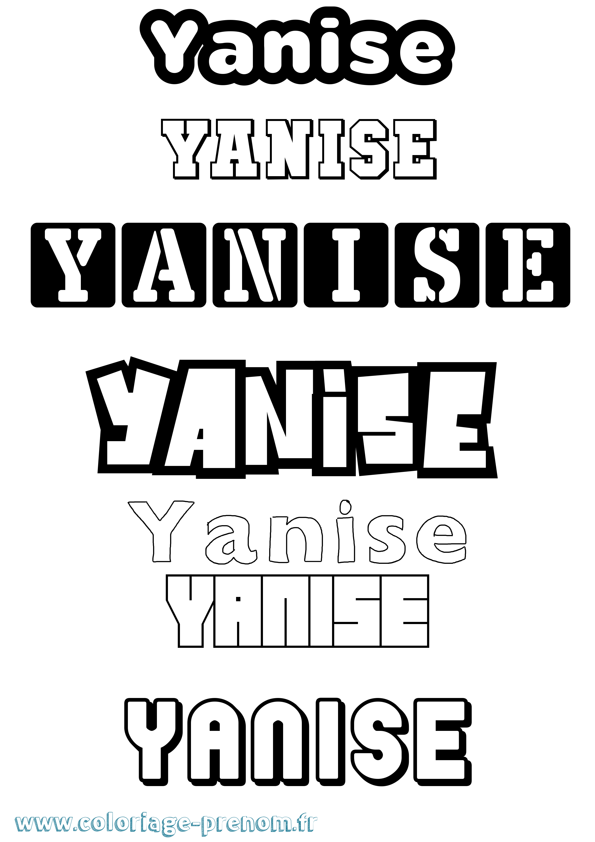 Coloriage Yanise Simple Coloriage prénom Yanise Simple