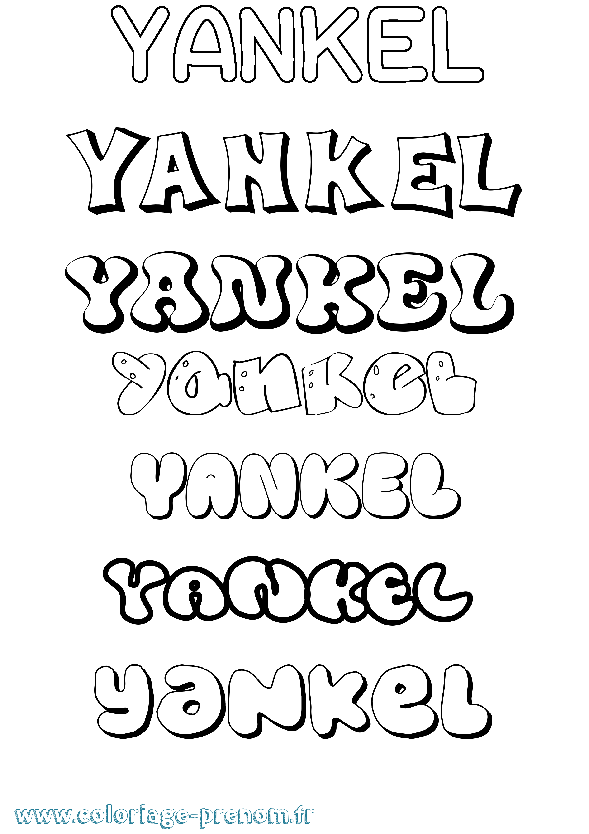 Coloriage Yankel Bubble Coloriage prénom Yankel Bubble