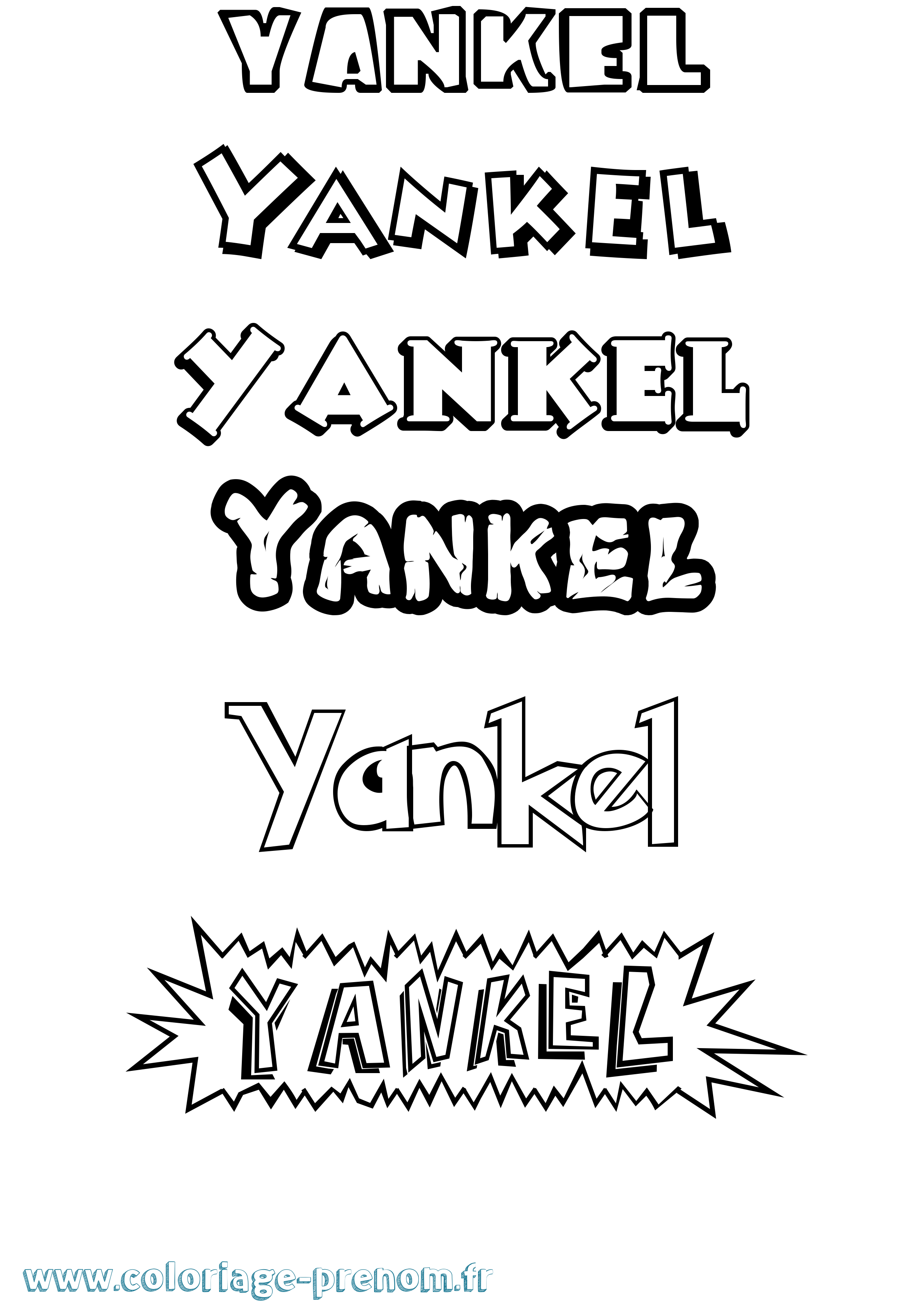 Coloriage Yankel Dessin Animé Coloriage prénom Yankel Dessin Animé