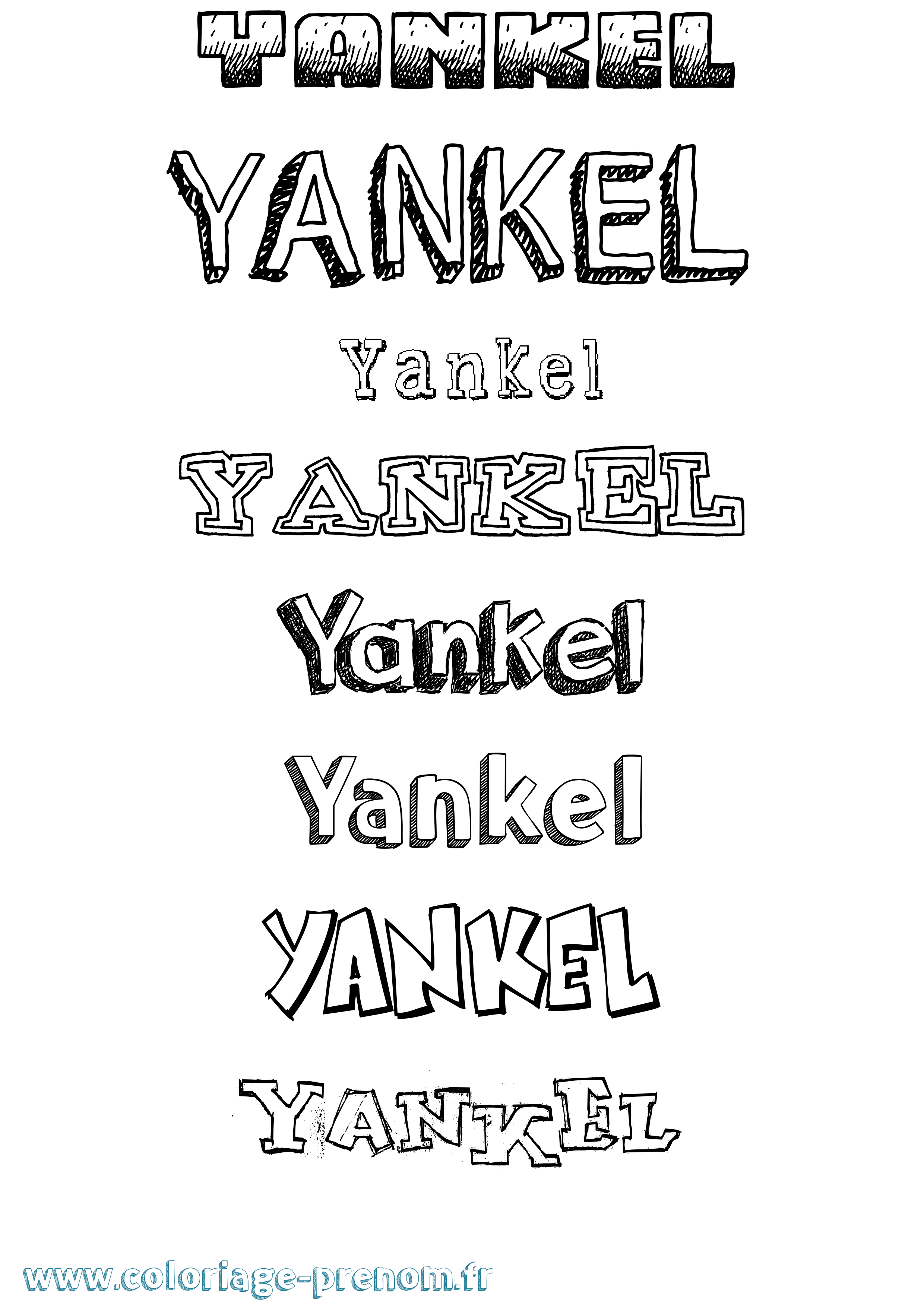 Coloriage Yankel Dessiné Coloriage prénom Yankel Dessiné