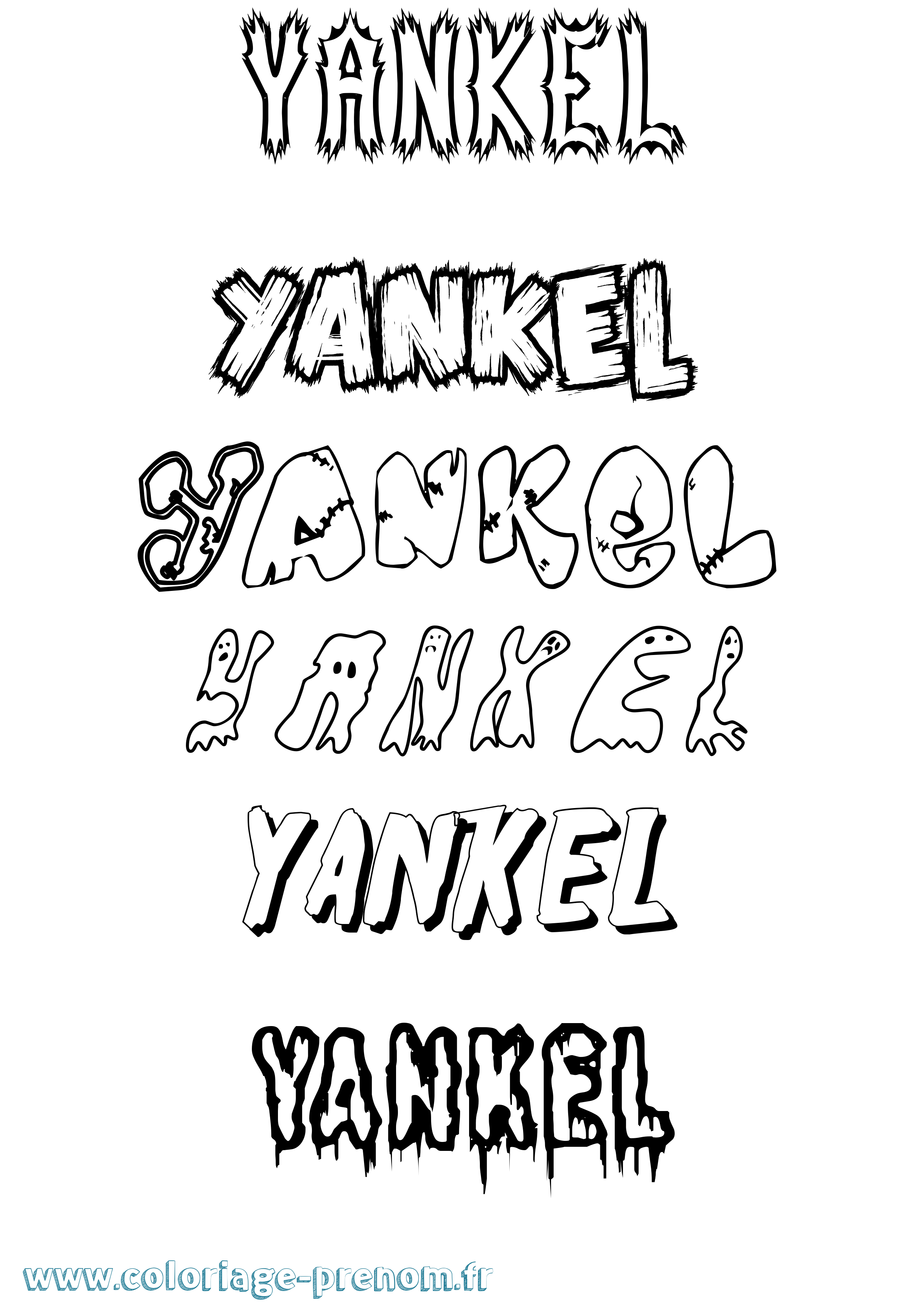 Coloriage Yankel Frisson Coloriage prénom Yankel Frisson