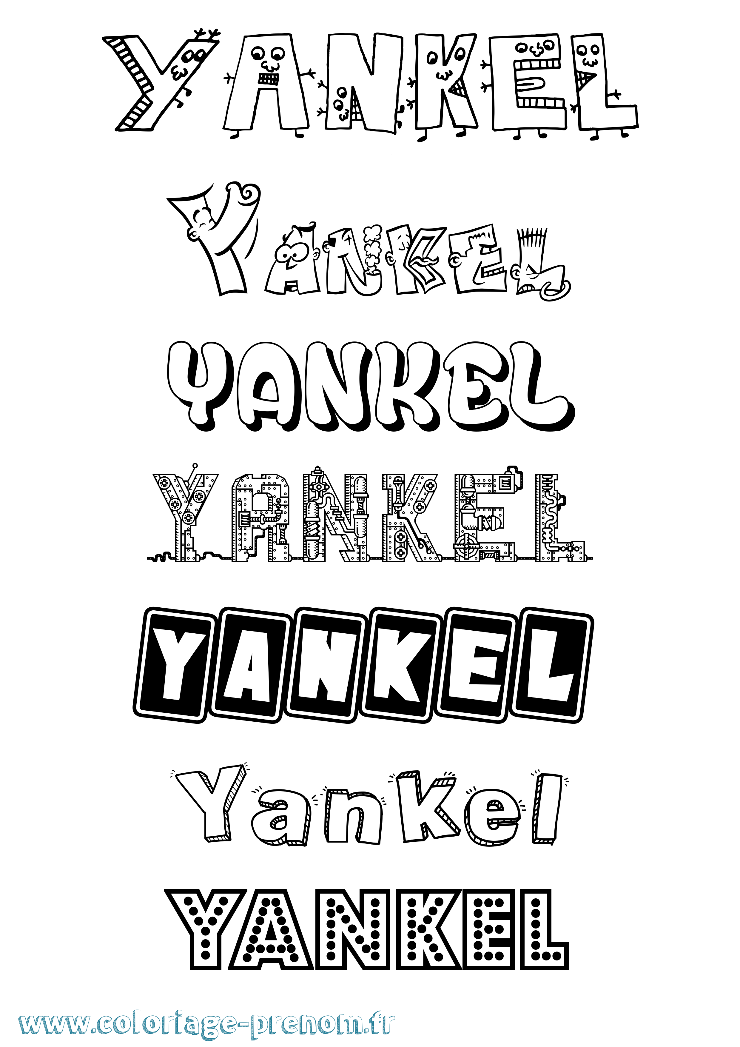 Coloriage Yankel Fun Coloriage prénom Yankel Fun