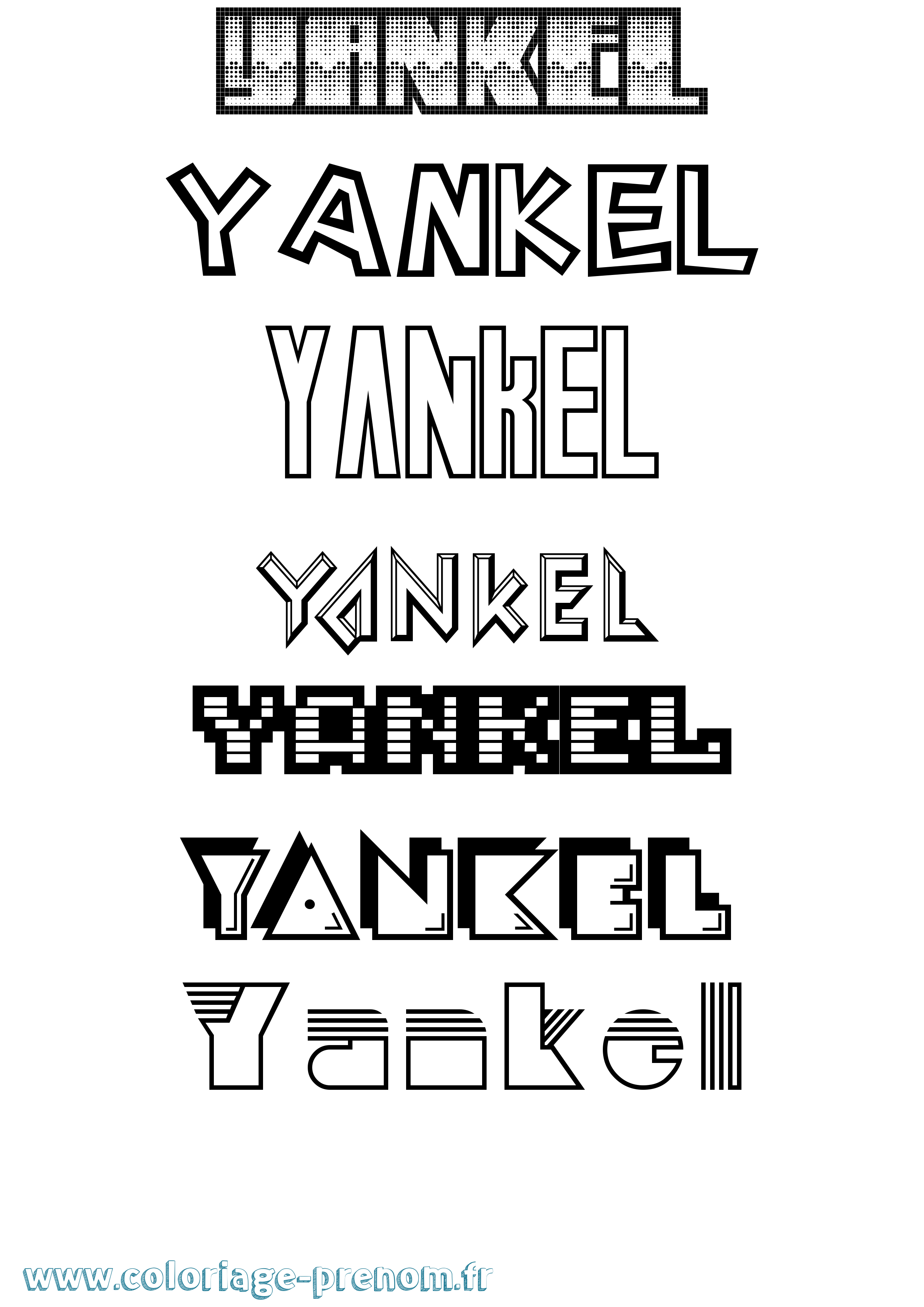 Coloriage Yankel Jeux Vidéos Coloriage prénom Yankel Jeux Vidéos