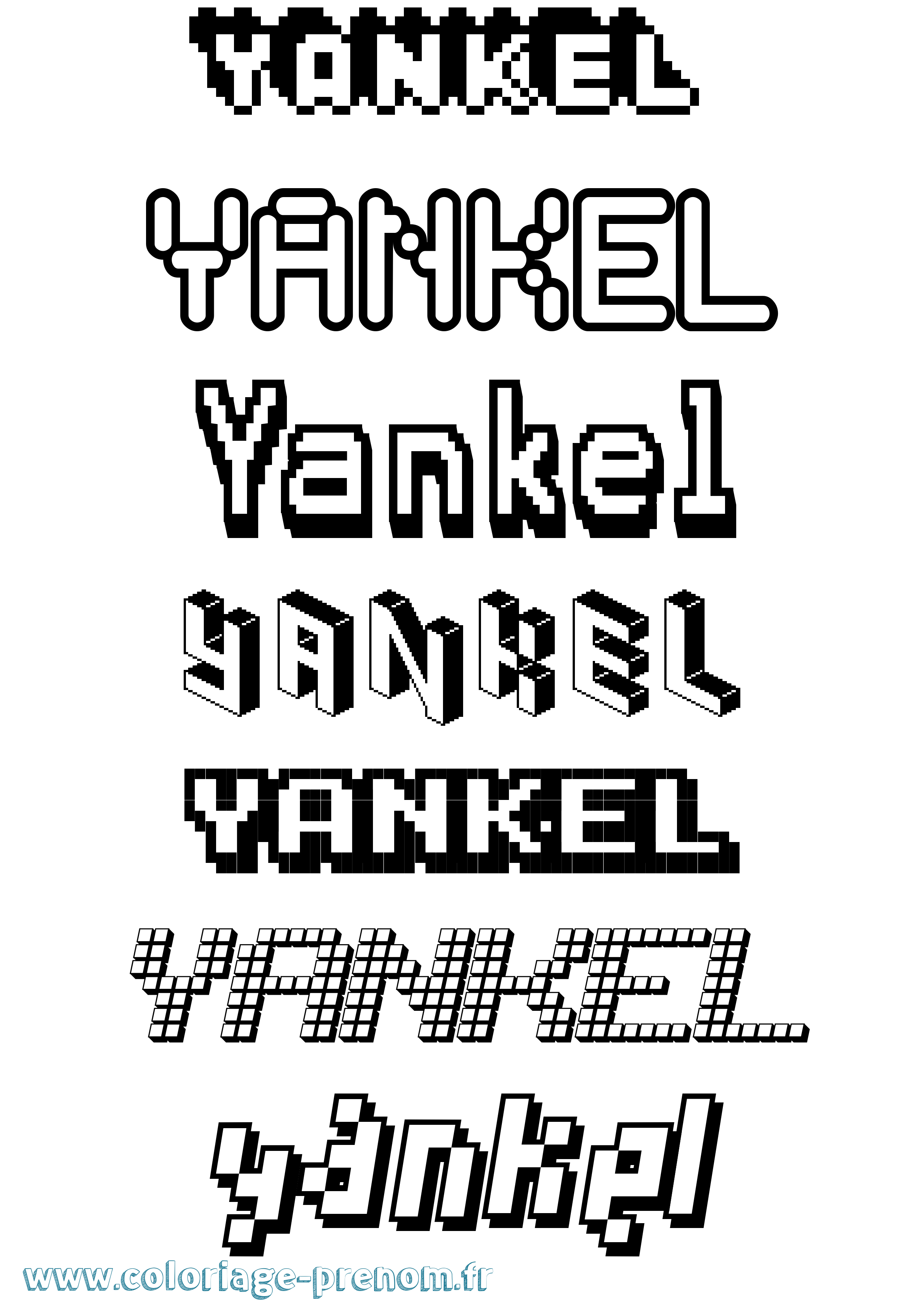 Coloriage Yankel Pixel Coloriage prénom Yankel Pixel