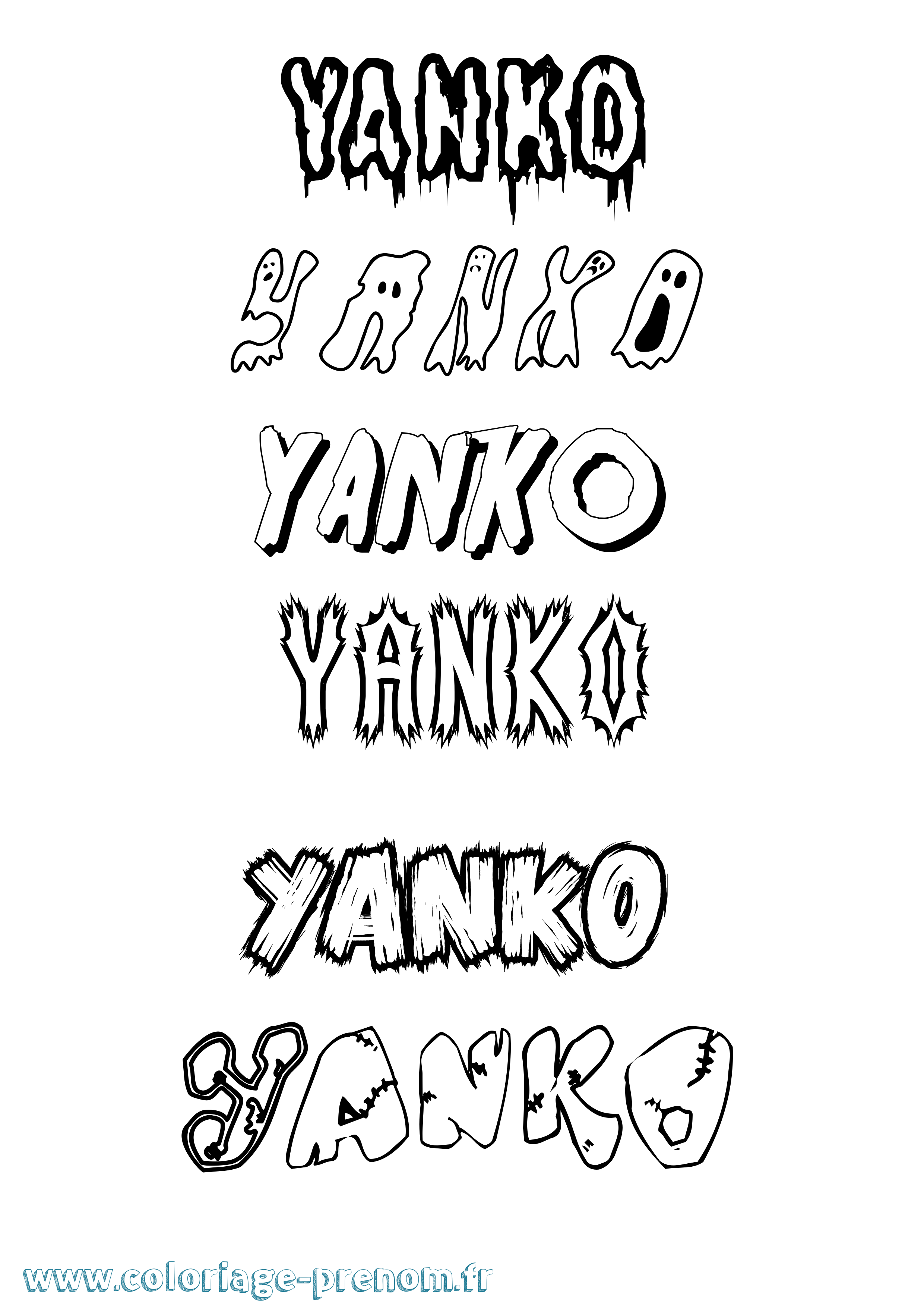 Coloriage Yanko Frisson Coloriage prénom Yanko Frisson