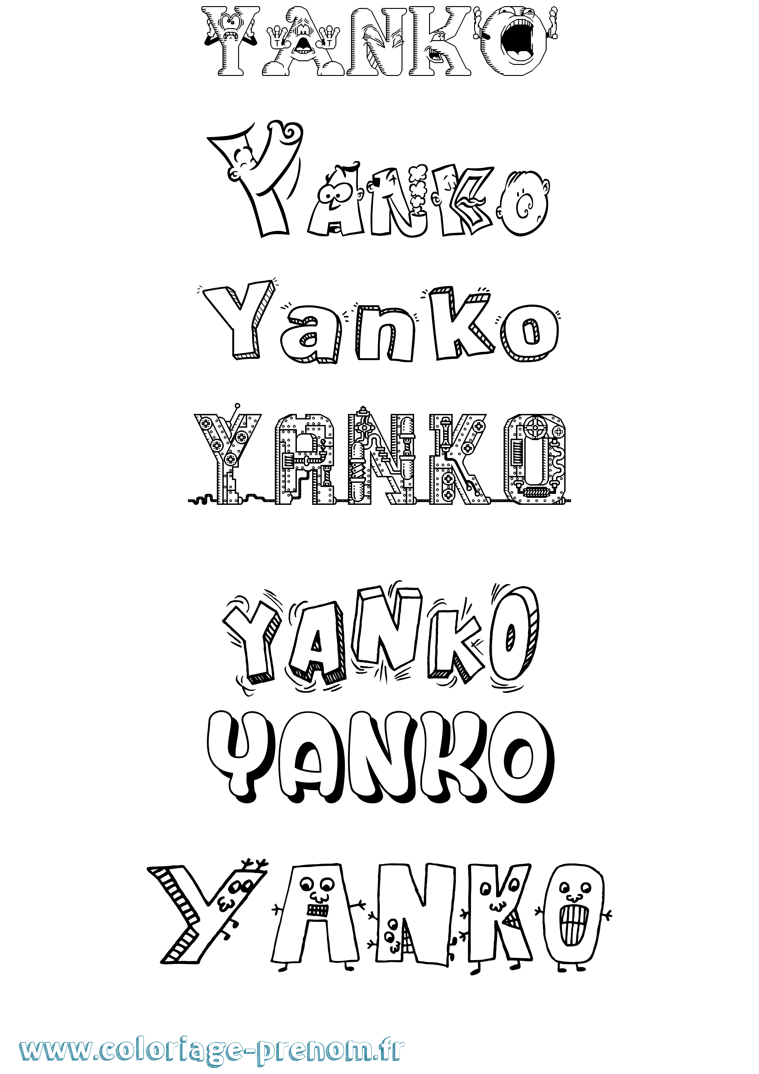 Coloriage Yanko Fun Coloriage prénom Yanko Fun