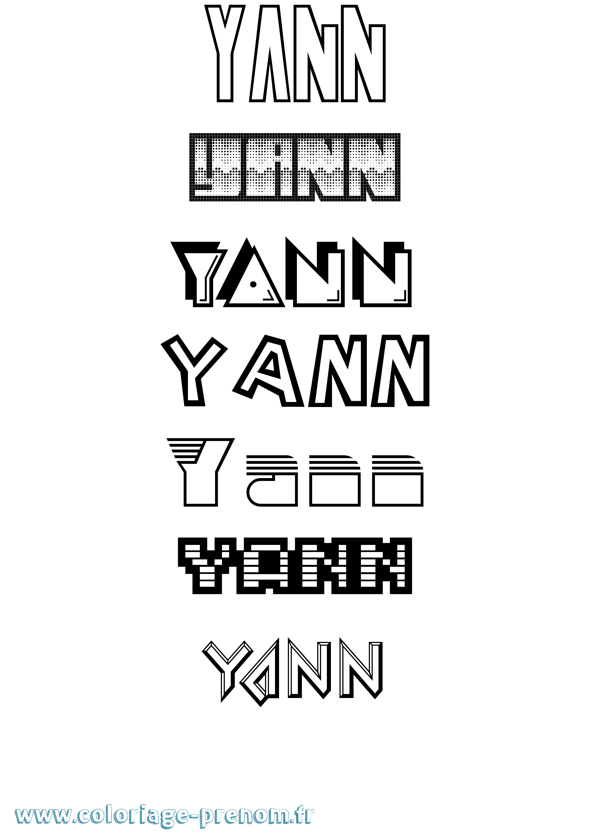 Coloriage Yann Jeux Vidéos Coloriage prénom Yann Jeux Vidéos