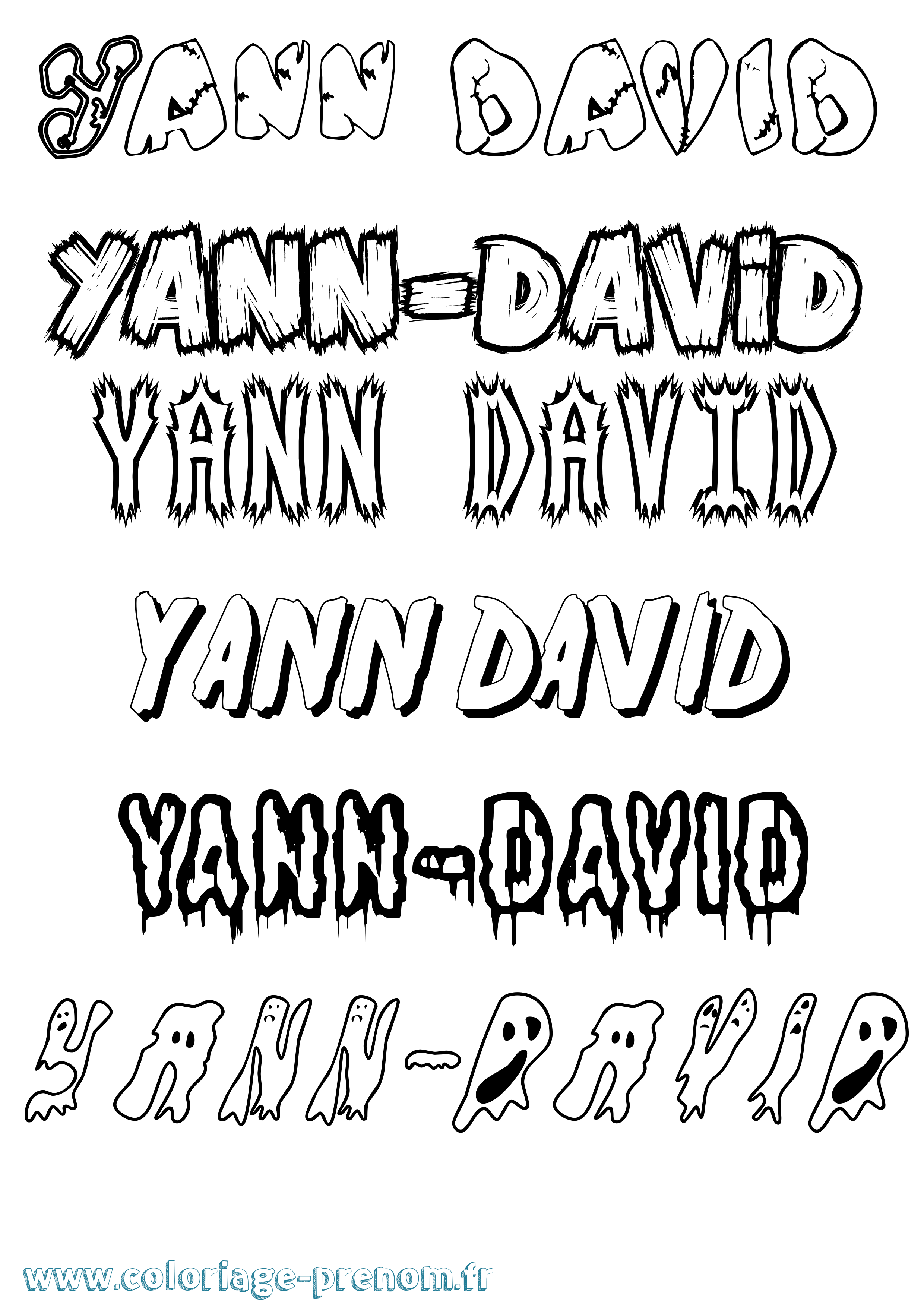 Coloriage Yann-David Frisson Coloriage prénom Yann-David Frisson