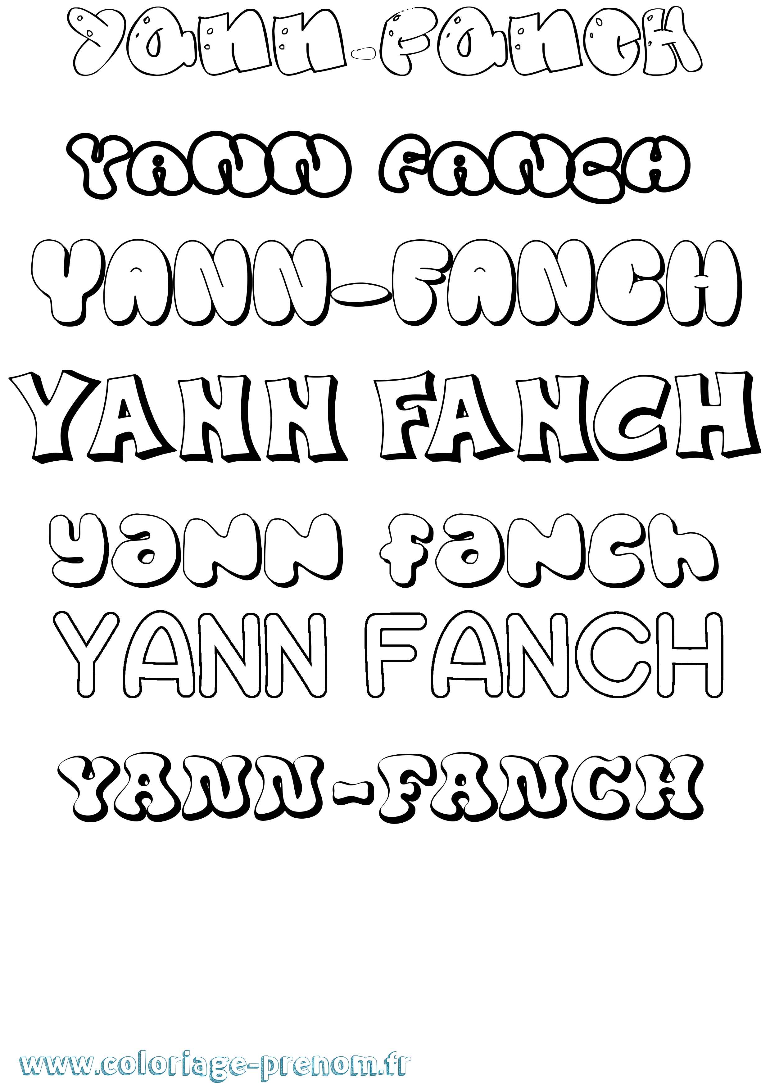 Coloriage Yann-Fanch Bubble Coloriage prénom Yann-Fanch Bubble