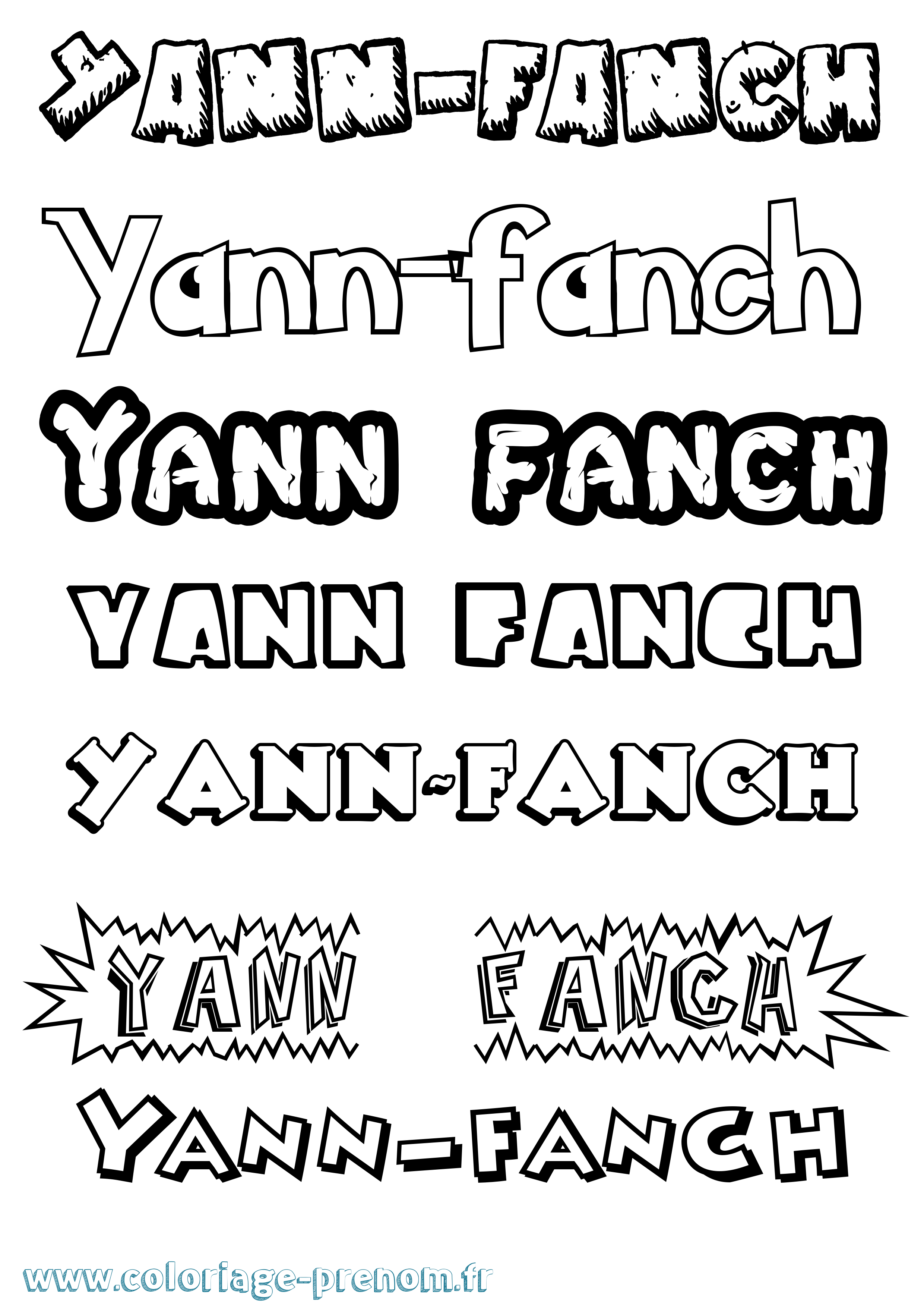 Coloriage Yann-Fanch Dessin Animé Coloriage prénom Yann-Fanch Dessin Animé