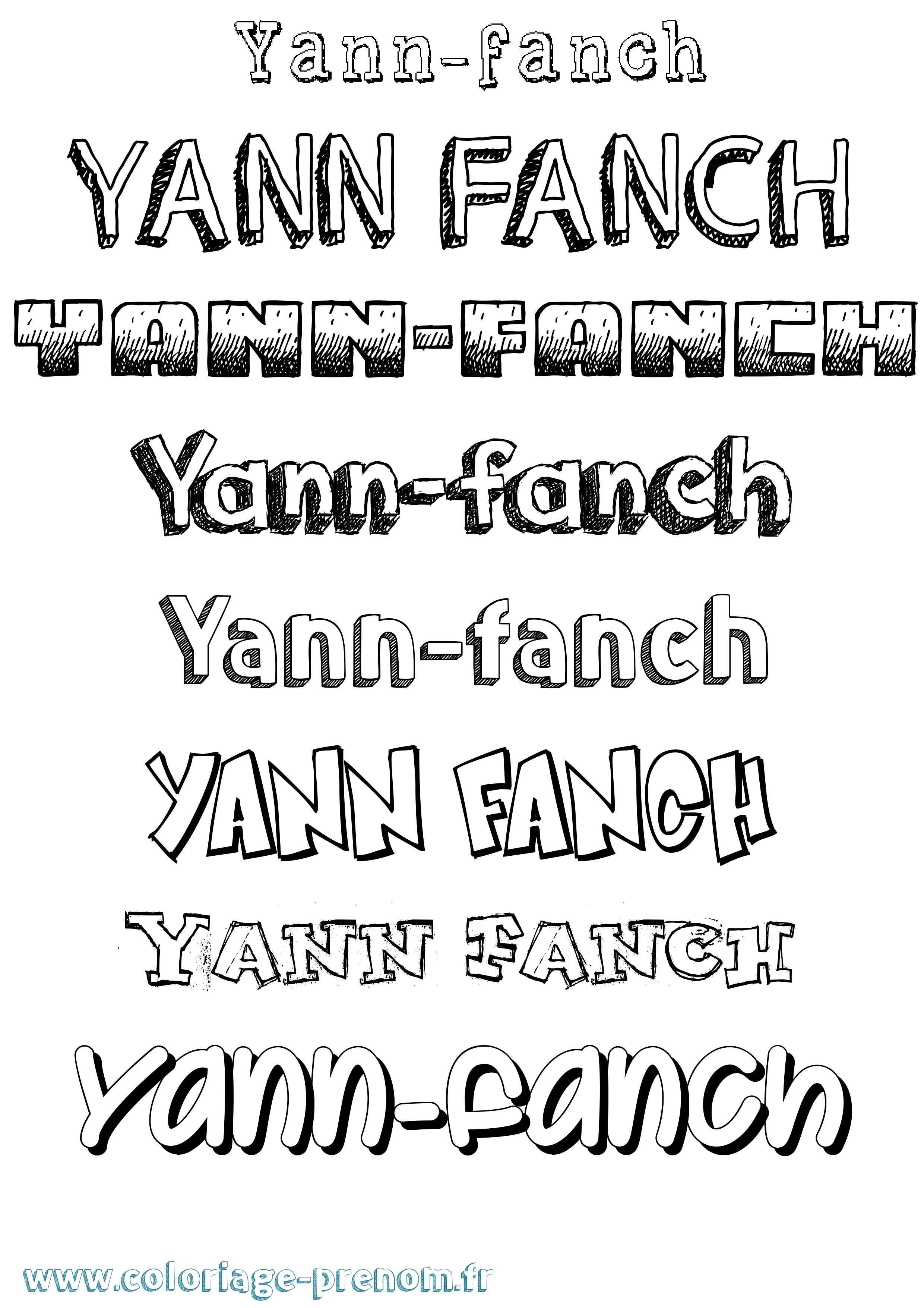 Coloriage Yann-Fanch Dessiné Coloriage prénom Yann-Fanch Dessiné