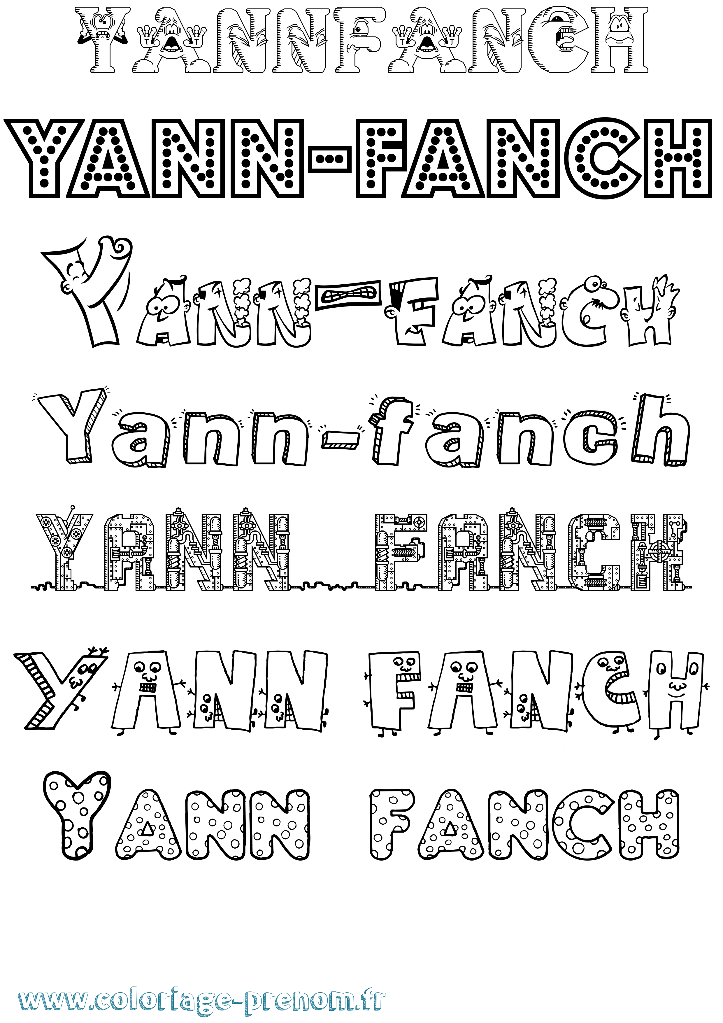 Coloriage Yann-Fanch Fun Coloriage prénom Yann-Fanch Fun