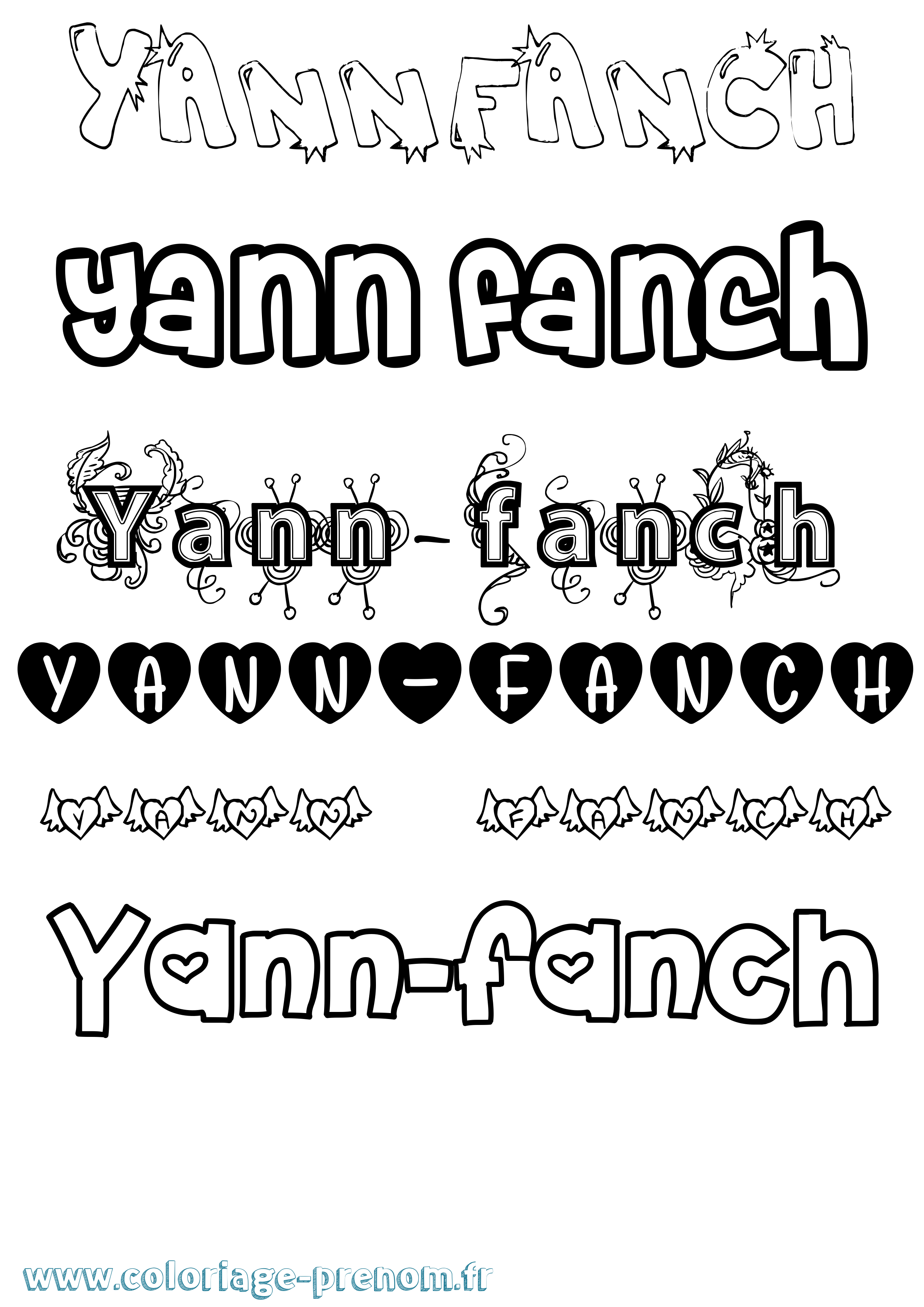 Coloriage Yann-Fanch Girly Coloriage prénom Yann-Fanch Girly