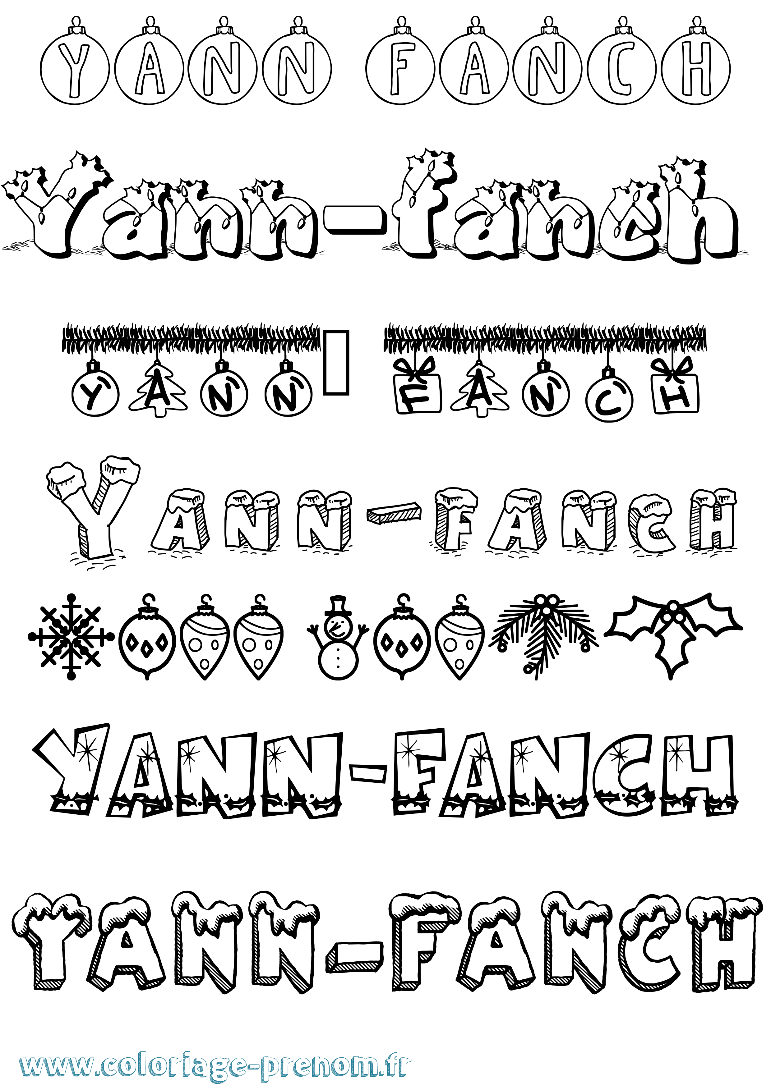 Coloriage Yann-Fanch Noël Coloriage prénom Yann-Fanch Noël