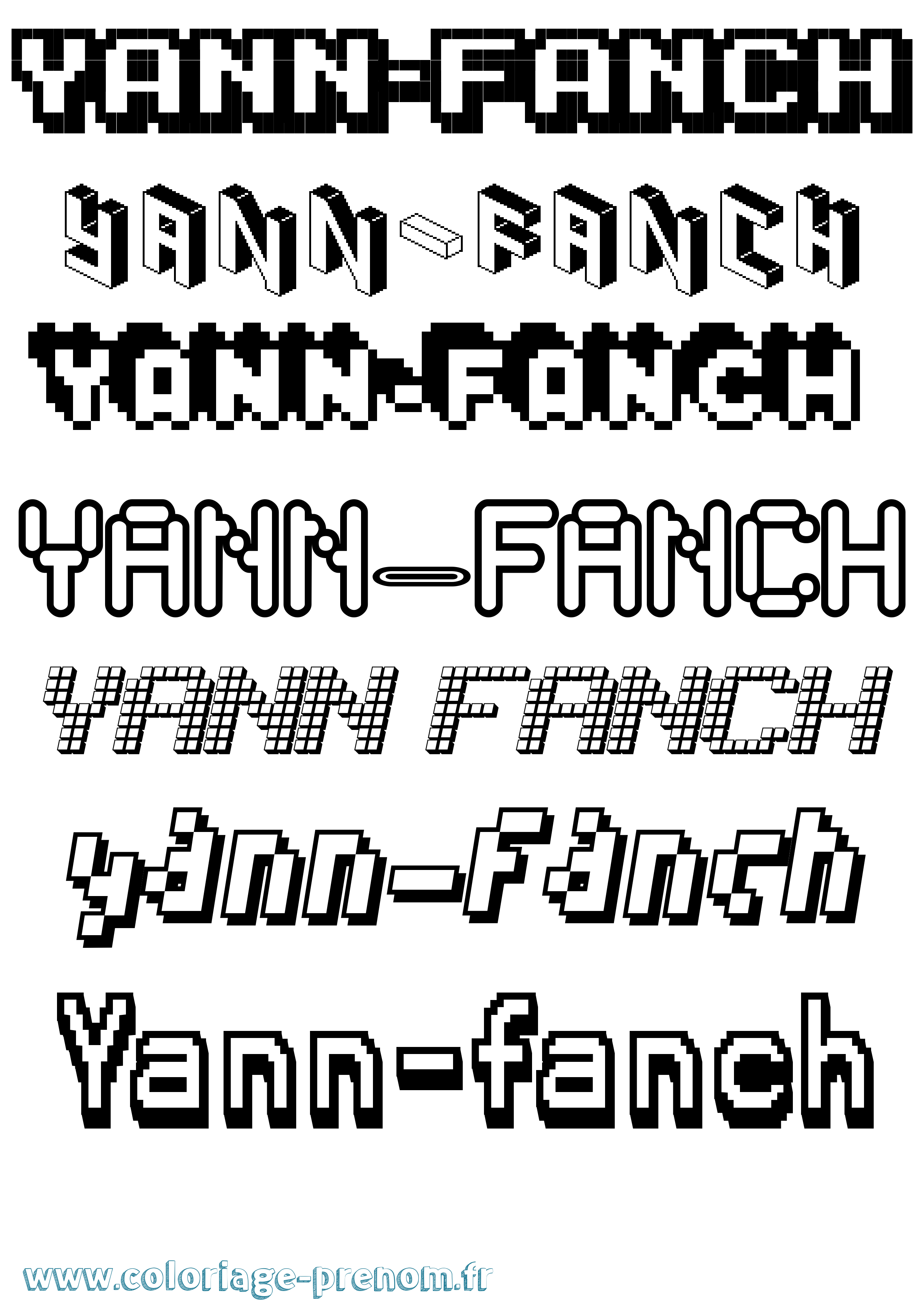 Coloriage Yann-Fanch Pixel Coloriage prénom Yann-Fanch Pixel