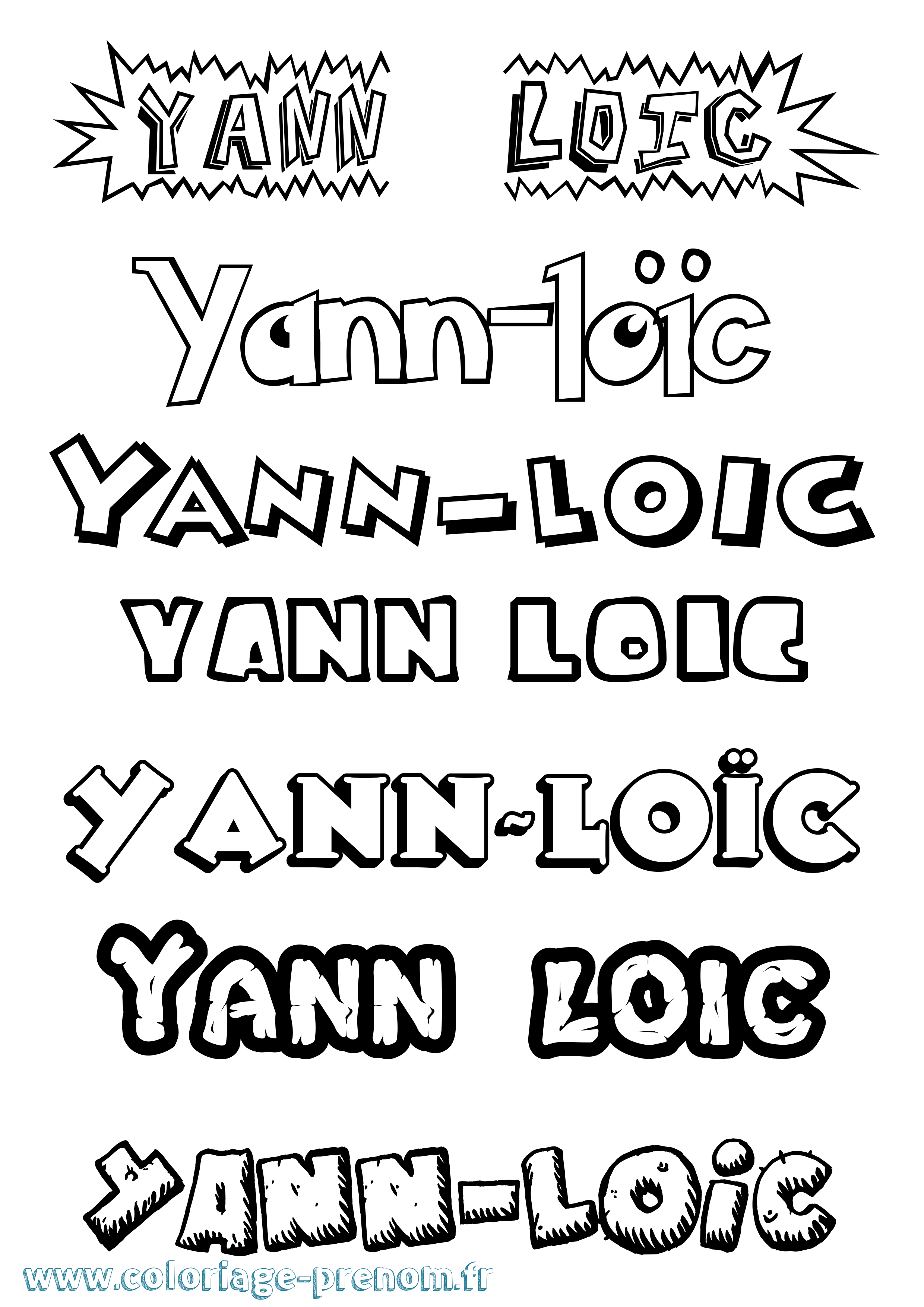 Coloriage Yann-Loïc Dessin Animé Coloriage prénom Yann-Loïc Dessin Animé