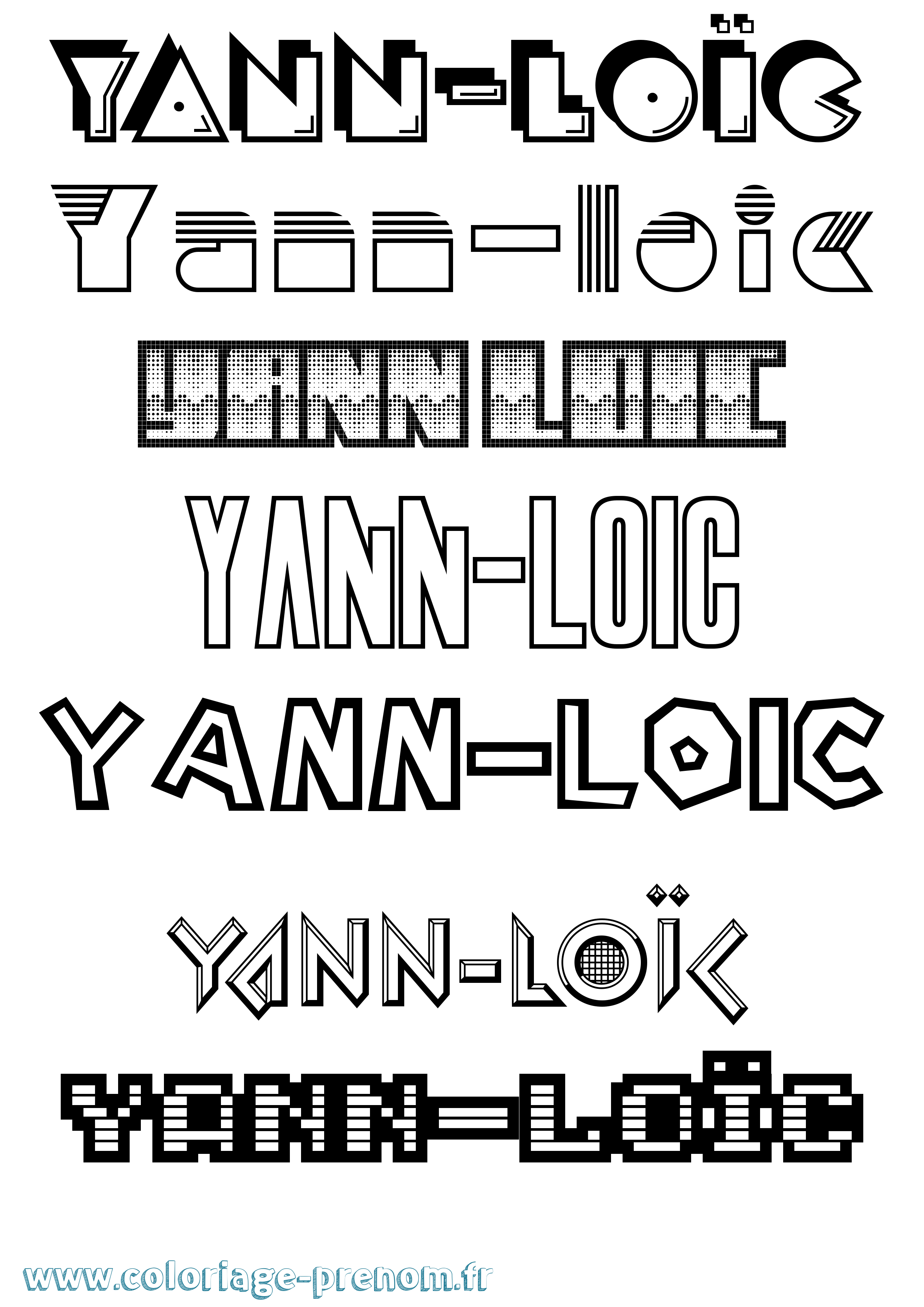 Coloriage Yann-Loïc Jeux Vidéos Coloriage prénom Yann-Loïc Jeux Vidéos