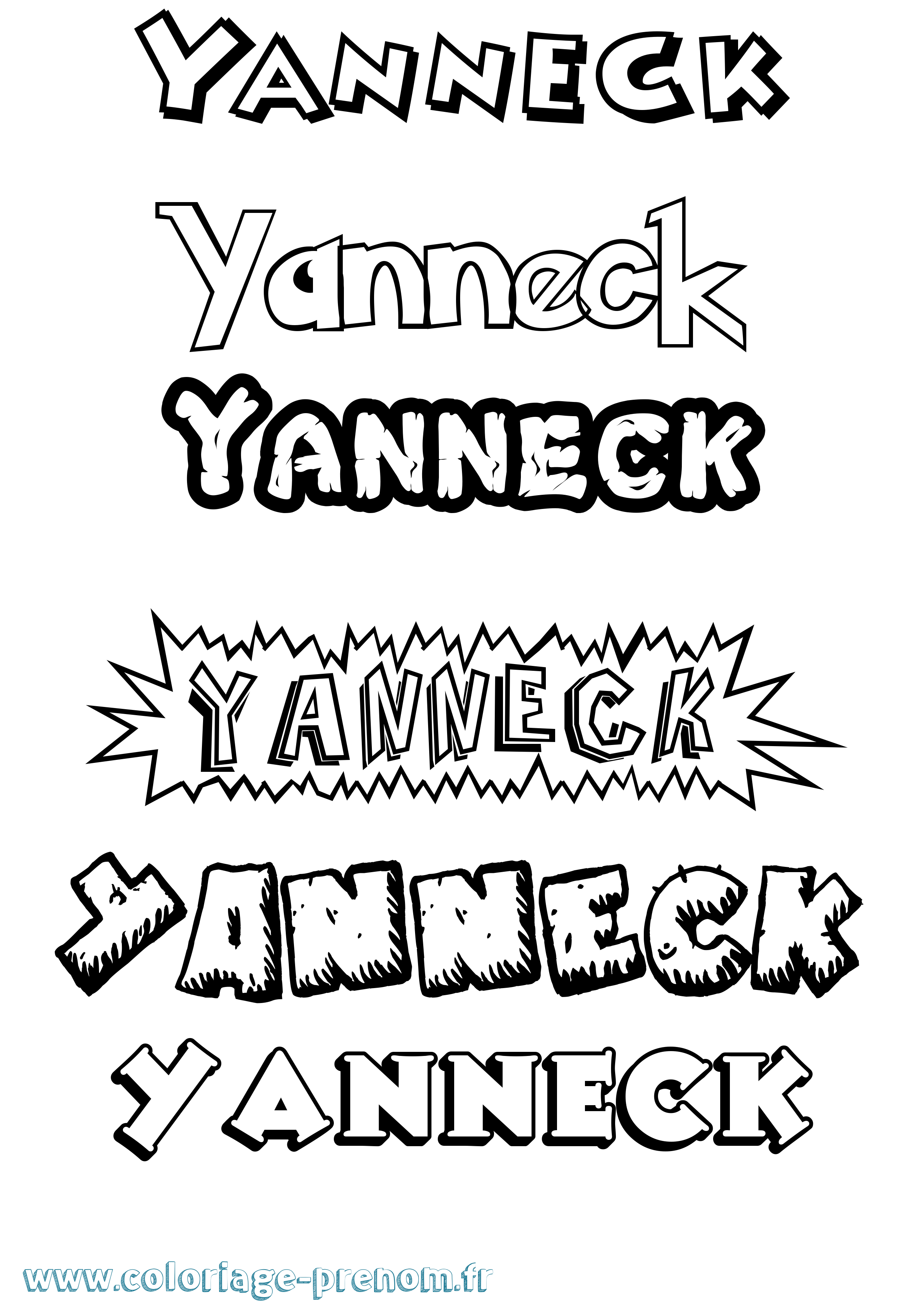 Coloriage Yanneck Dessin Animé Coloriage prénom Yanneck Dessin Animé