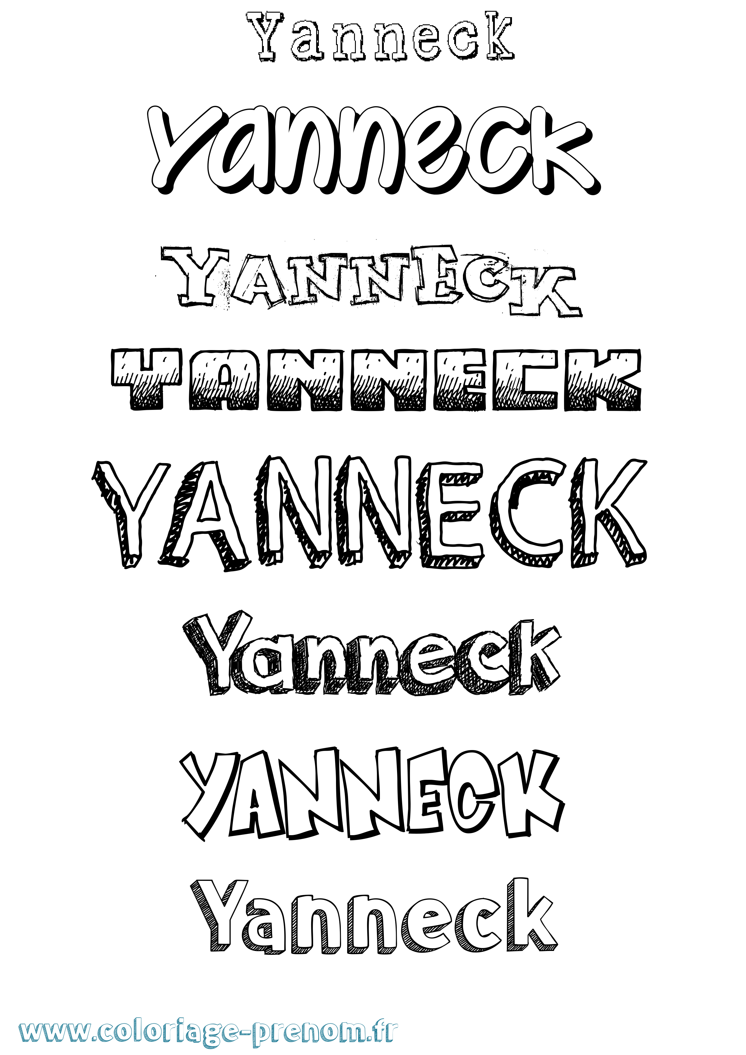 Coloriage Yanneck Dessiné Coloriage prénom Yanneck Dessiné