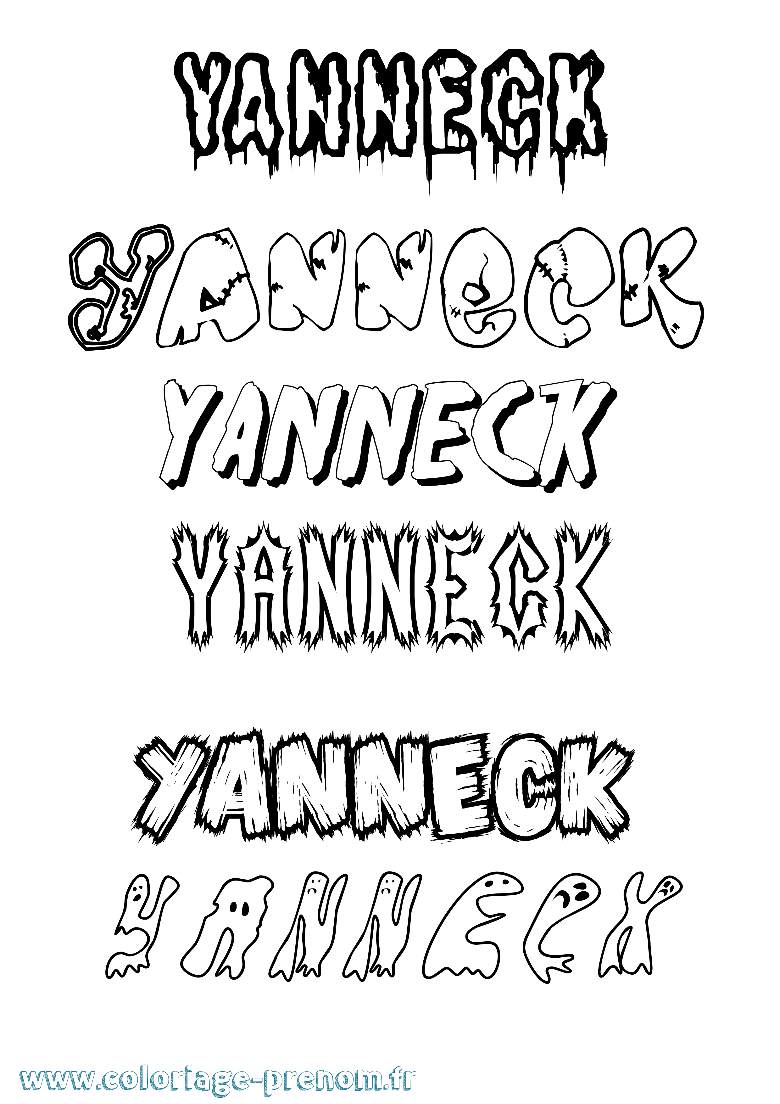 Coloriage Yanneck Frisson Coloriage prénom Yanneck Frisson