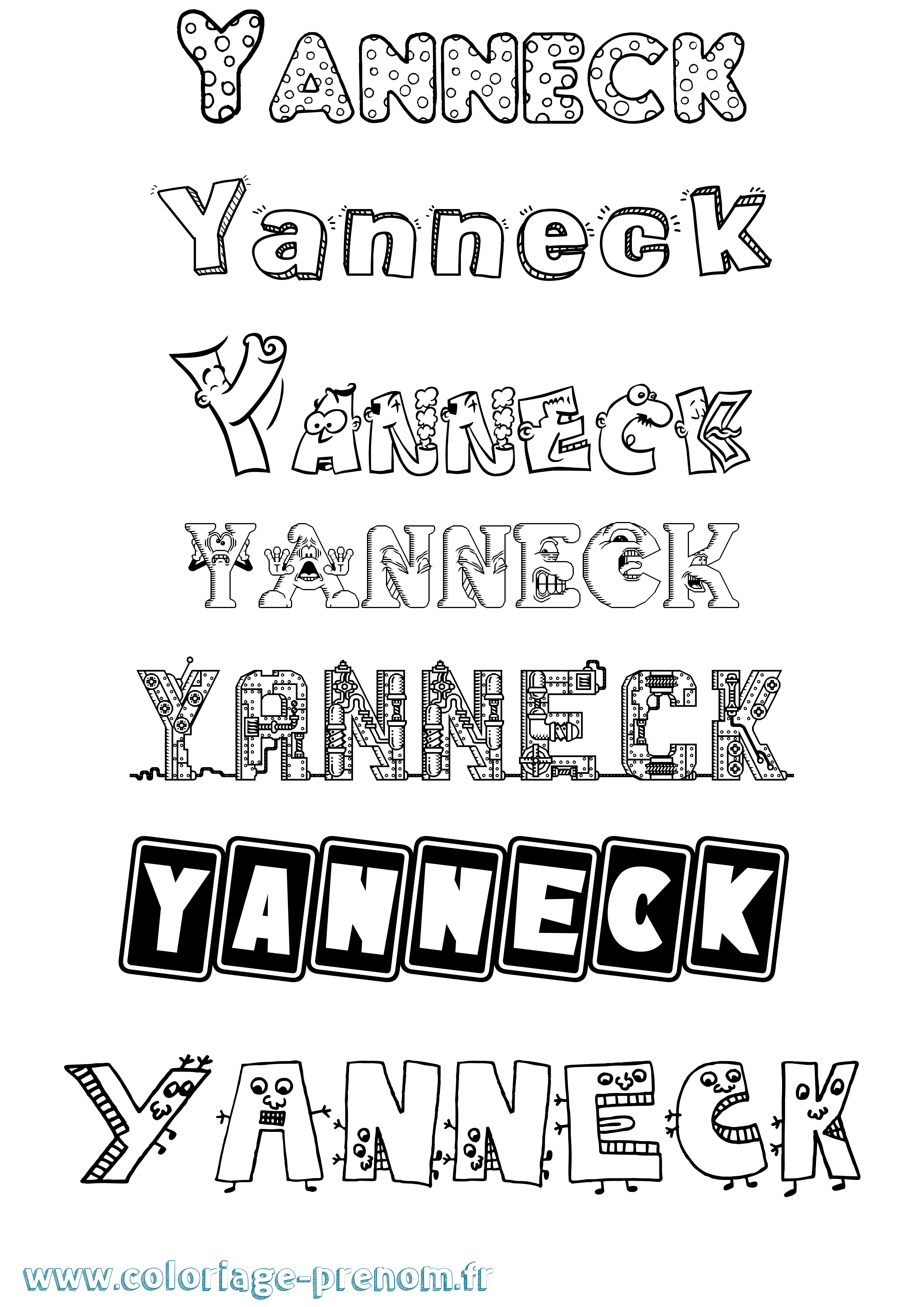 Coloriage Yanneck Fun Coloriage prénom Yanneck Fun
