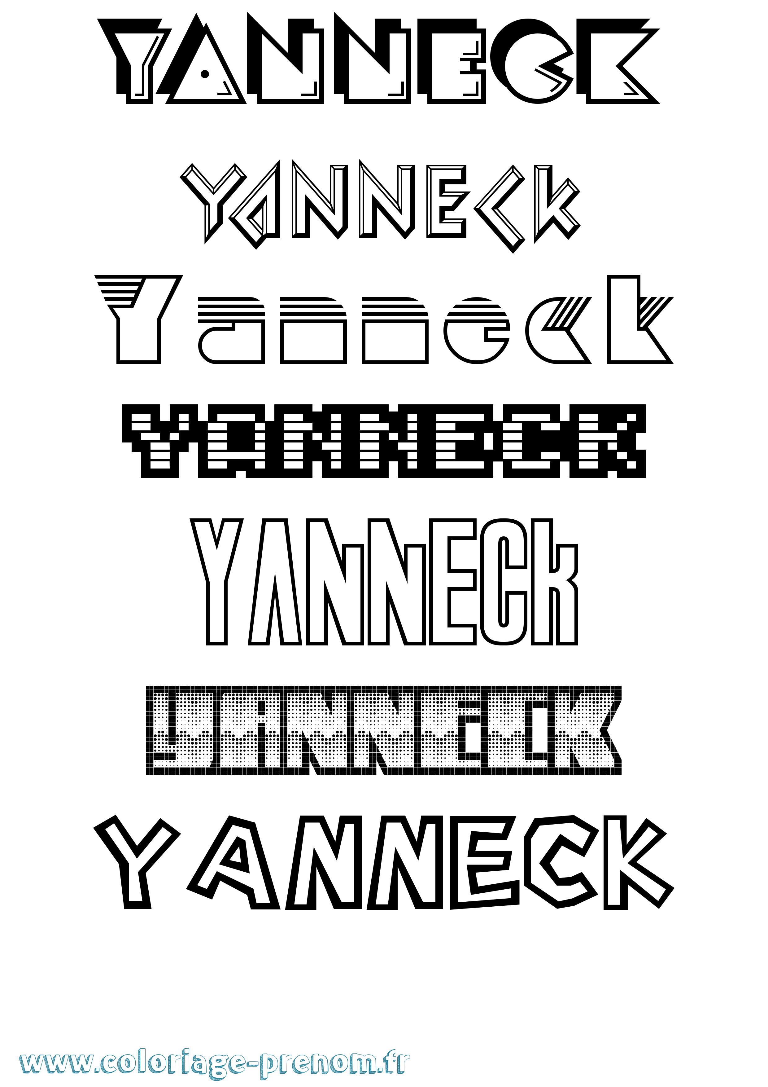 Coloriage Yanneck Jeux Vidéos Coloriage prénom Yanneck Jeux Vidéos