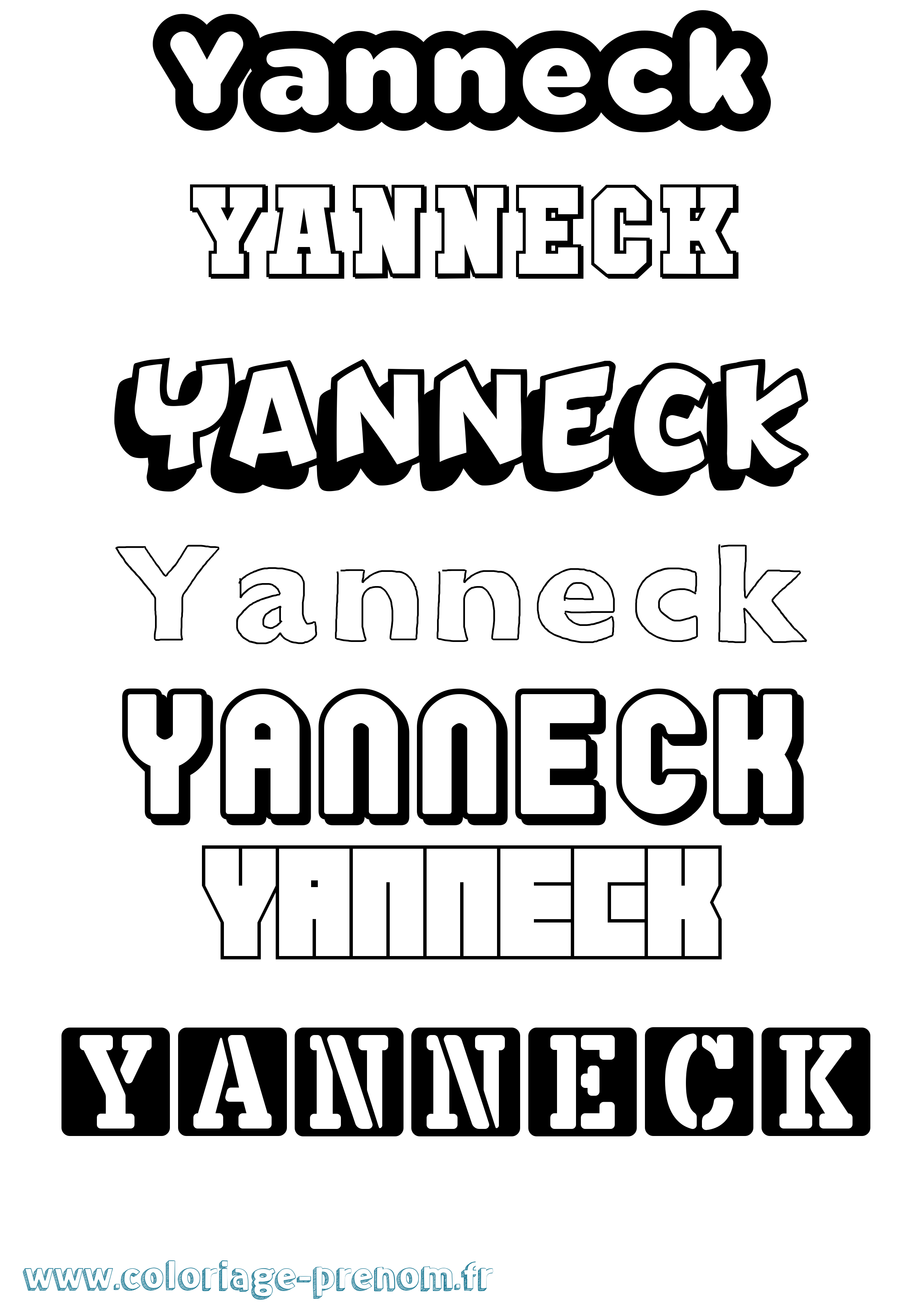 Coloriage Yanneck Simple Coloriage prénom Yanneck Simple