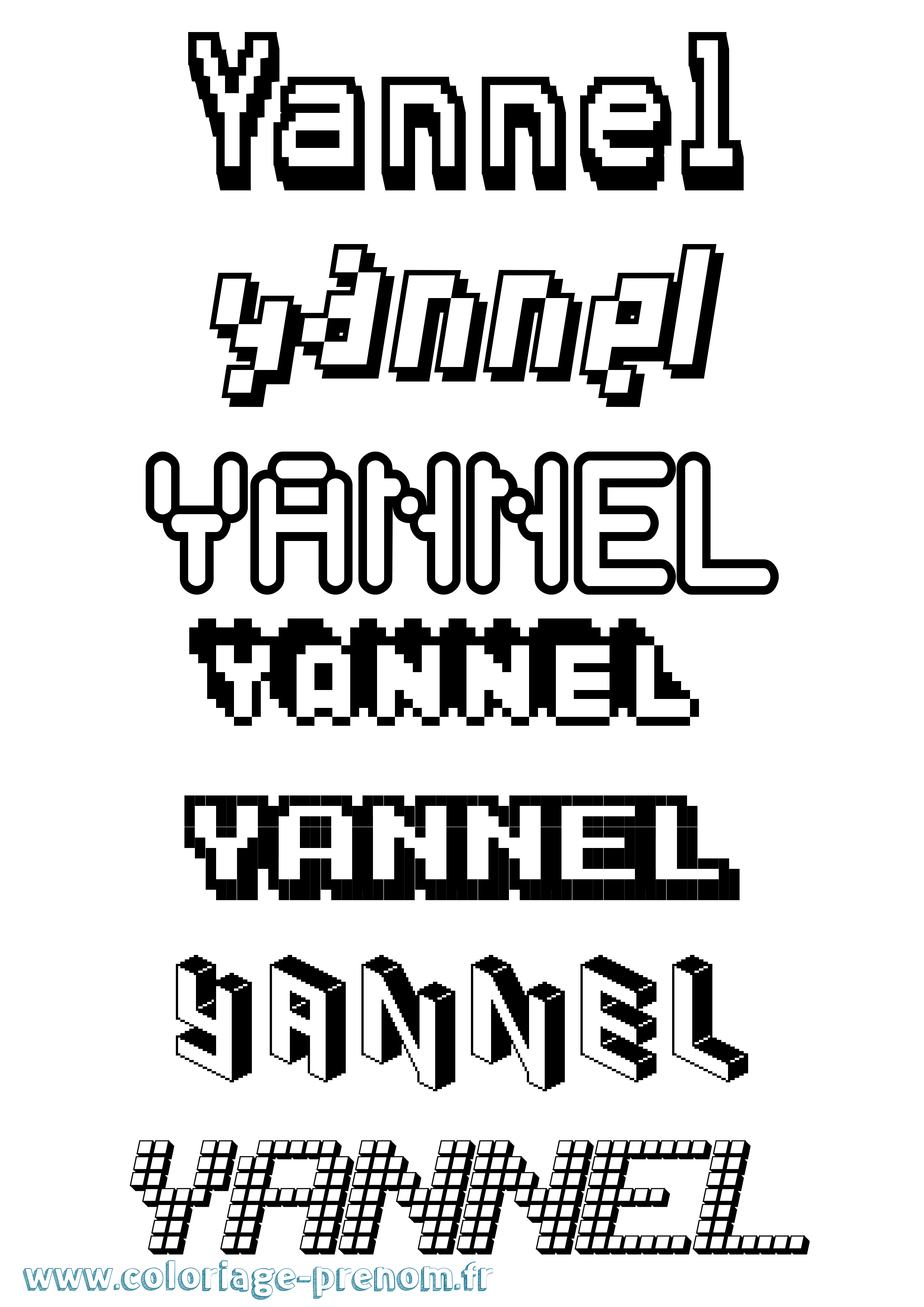 Coloriage Yannel Pixel Coloriage prénom Yannel Pixel