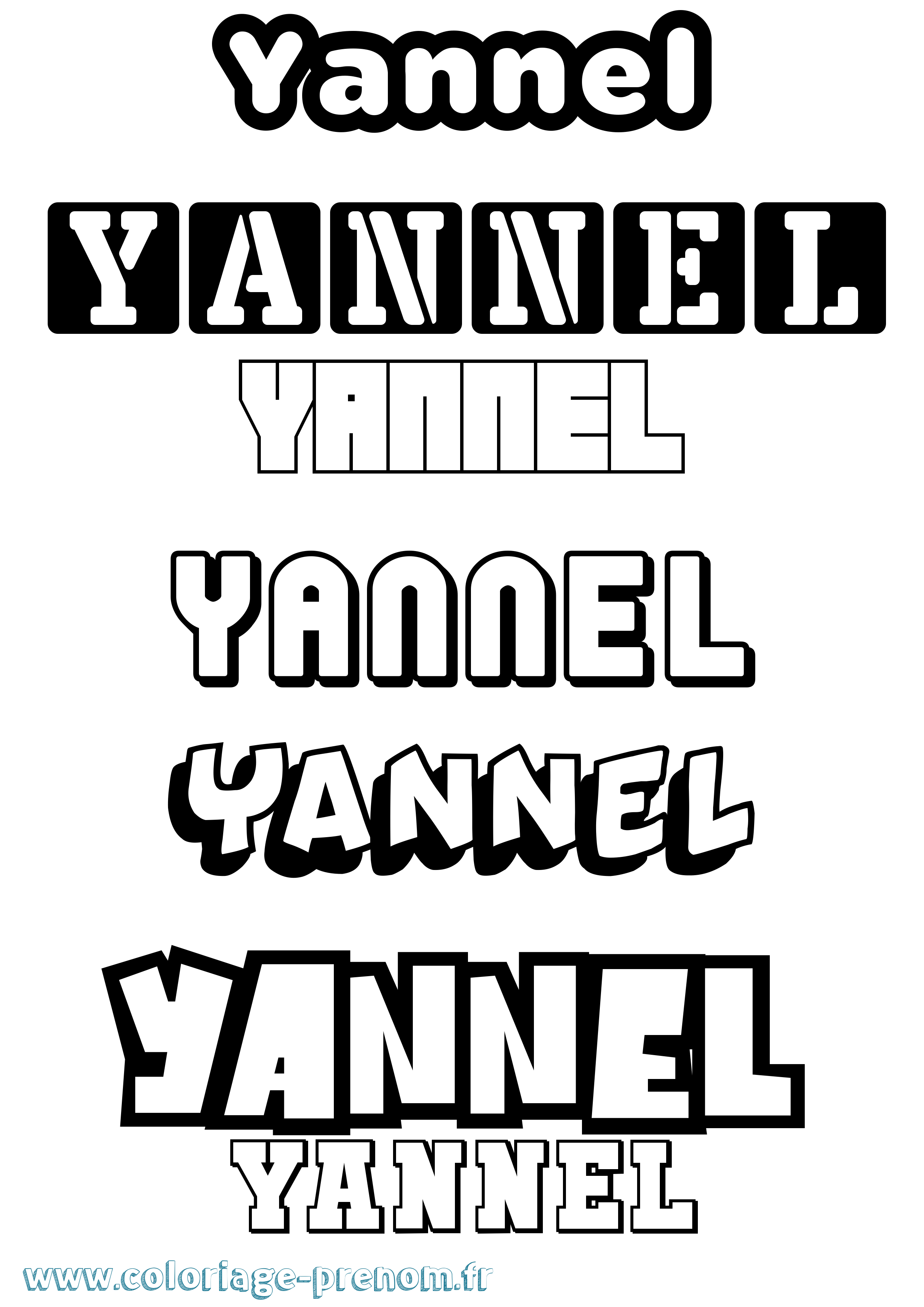 Coloriage Yannel Simple Coloriage prénom Yannel Simple