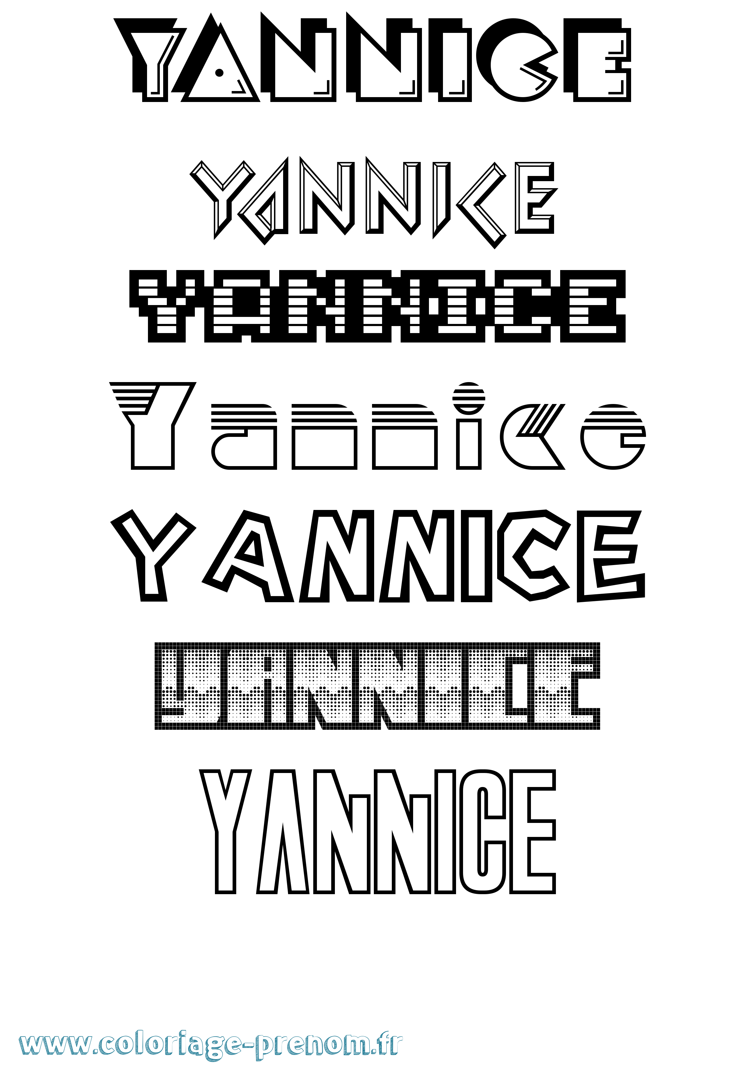 Coloriage Yannice Jeux Vidéos Coloriage prénom Yannice Jeux Vidéos